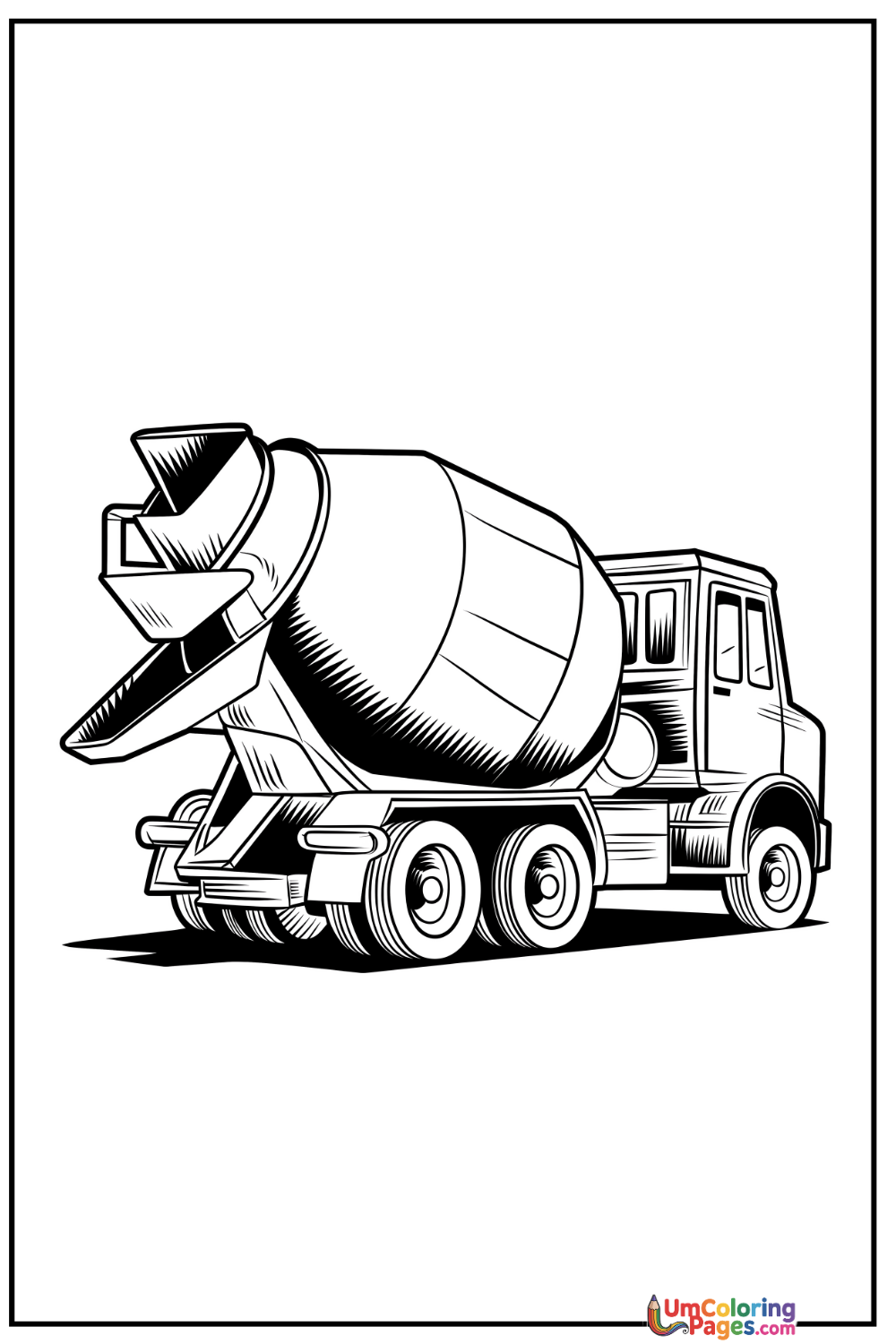 Cement Mixer coloring page 6 - free printable PDF