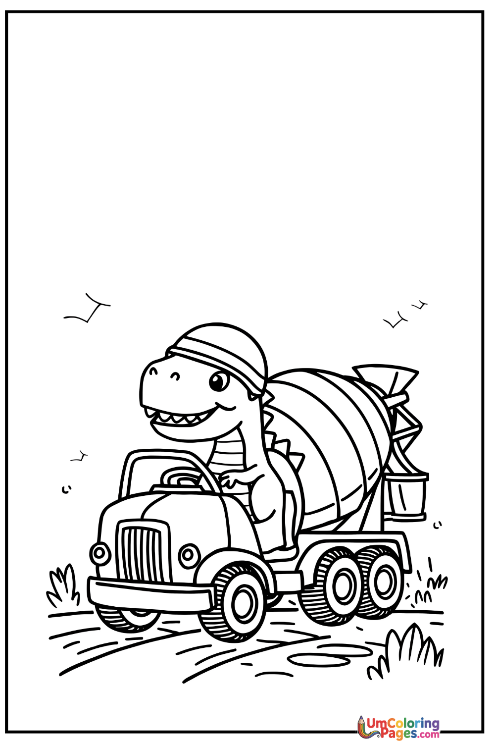 Cement Mixer coloring page 7 - free printable PDF