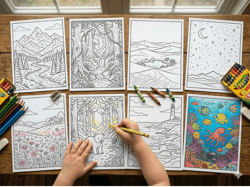 Nature & Scenery coloring pages