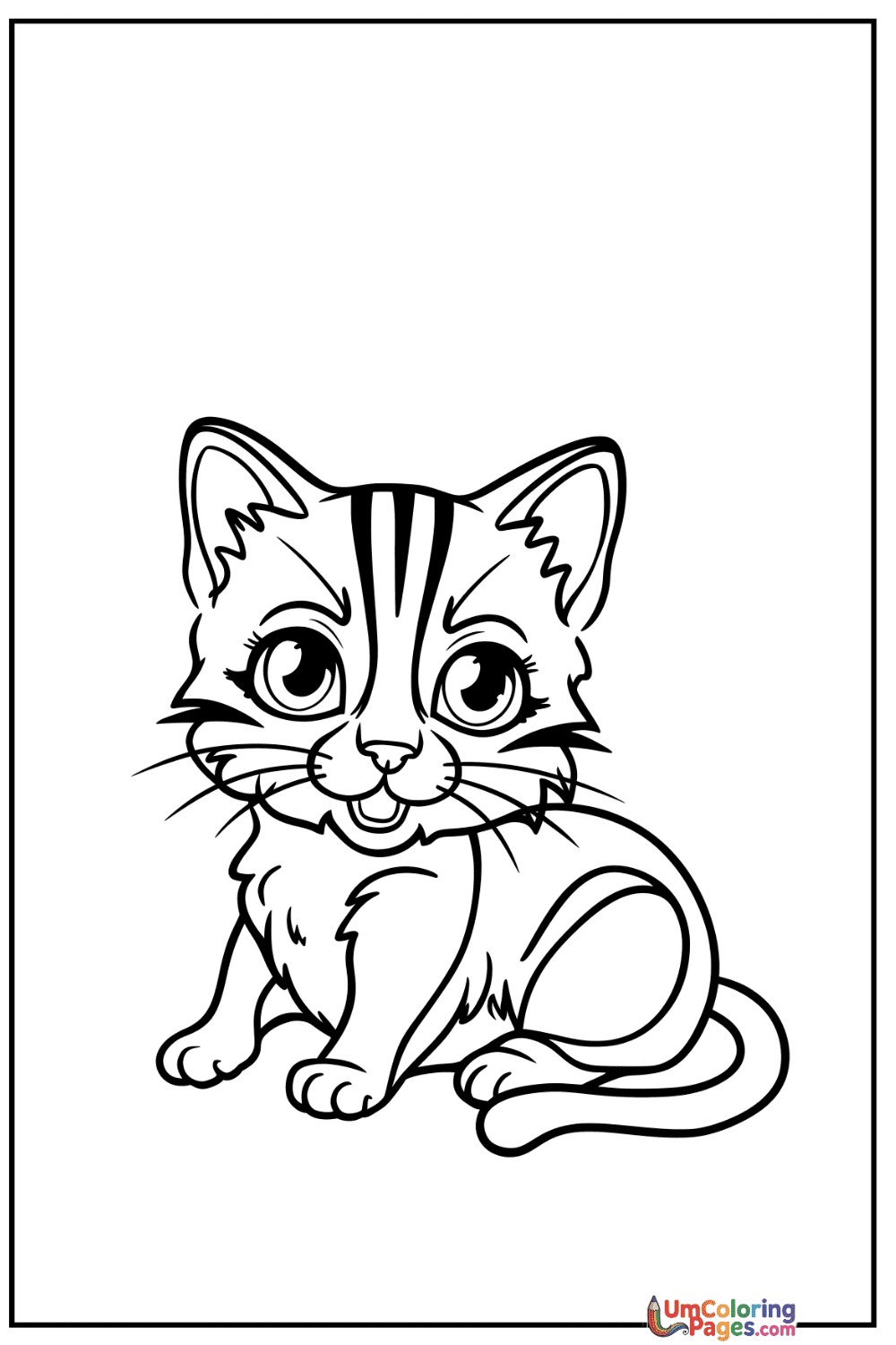 Chibi Cat coloring page - free printable