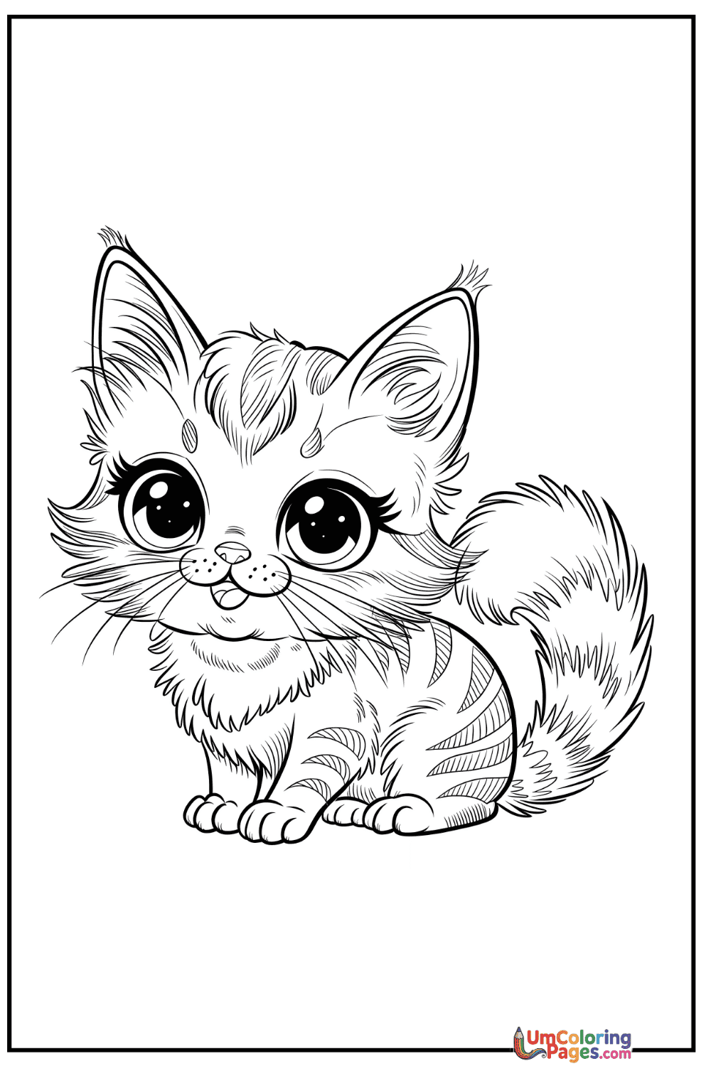 Chibi Cat coloring page 2 - free printable PDF