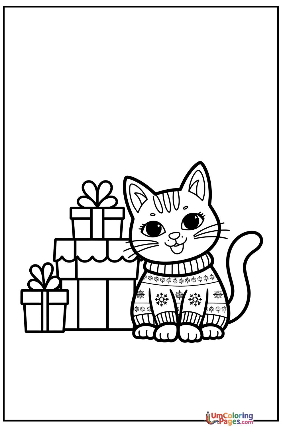 Chibi Cat coloring page 4 - free printable PDF