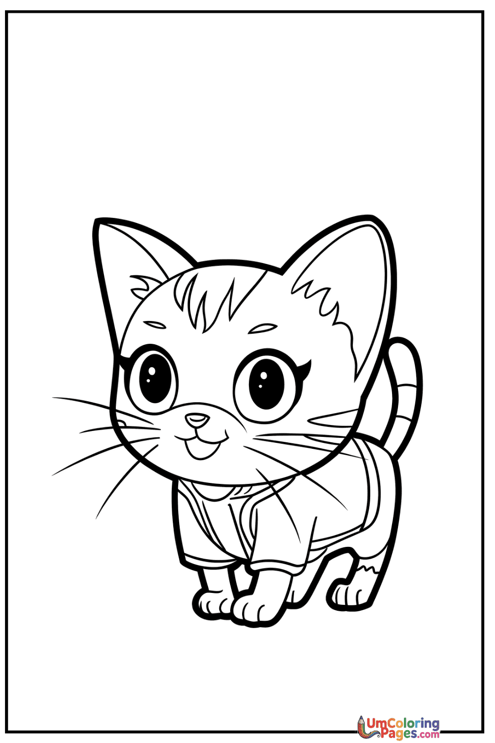 Chibi Cat coloring page 7 - free printable PDF