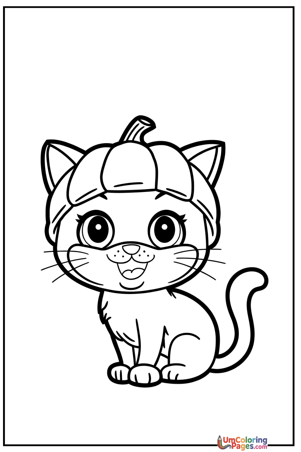 Chibi Cat coloring page 8 - free printable PDF