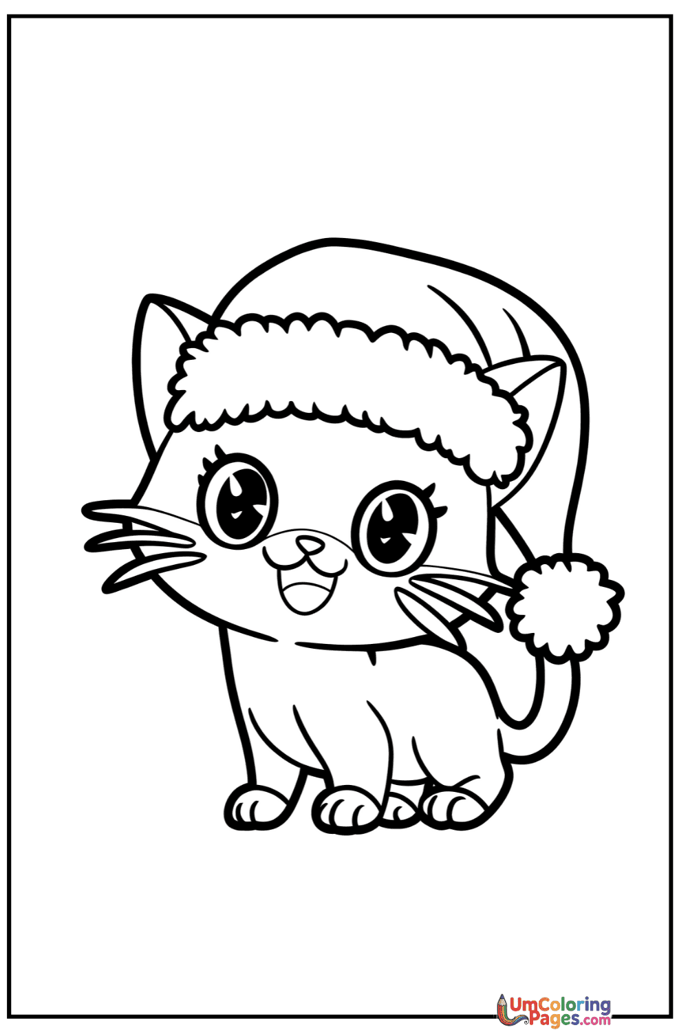 Chibi Cat coloring page 9 - free printable PDF