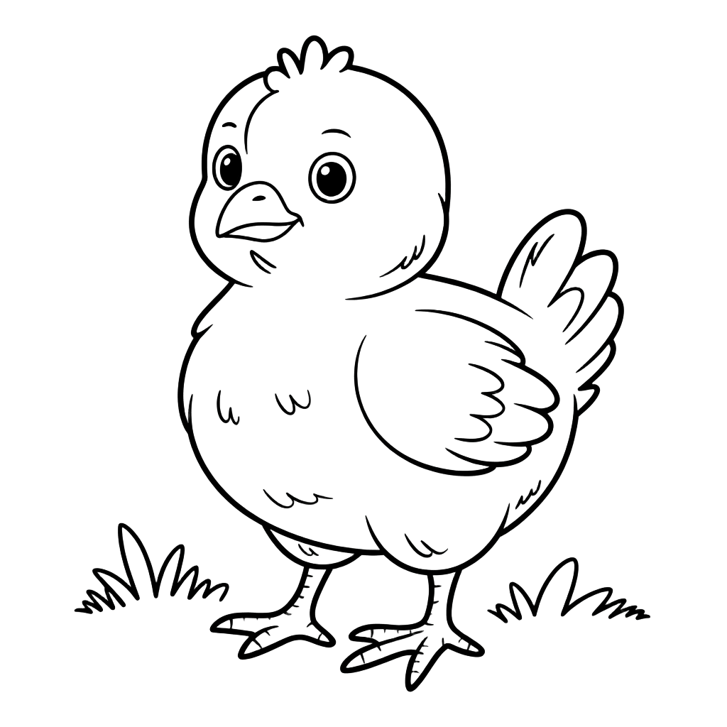 Chicken coloring page - free printable