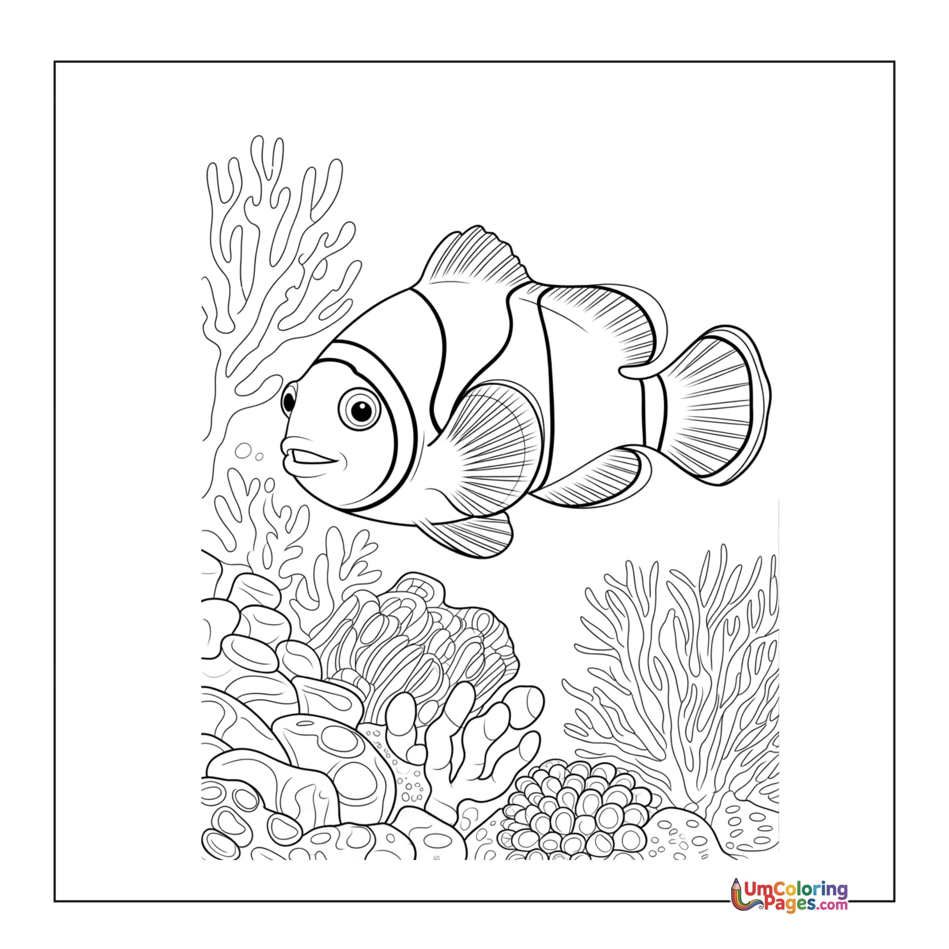 Clownfish coloring page 3 - free printable PDF