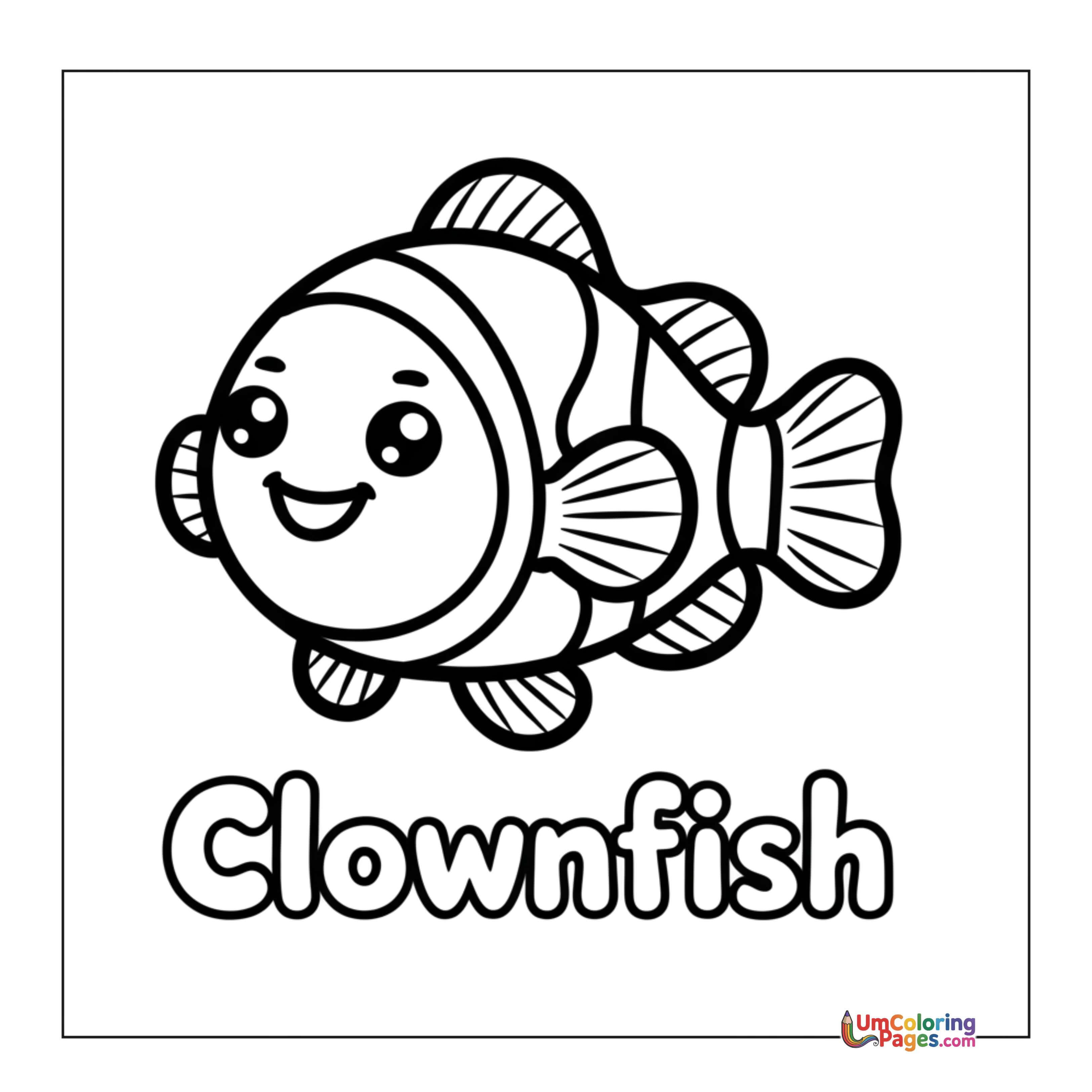 Clownfish coloring page 6 - free printable PDF