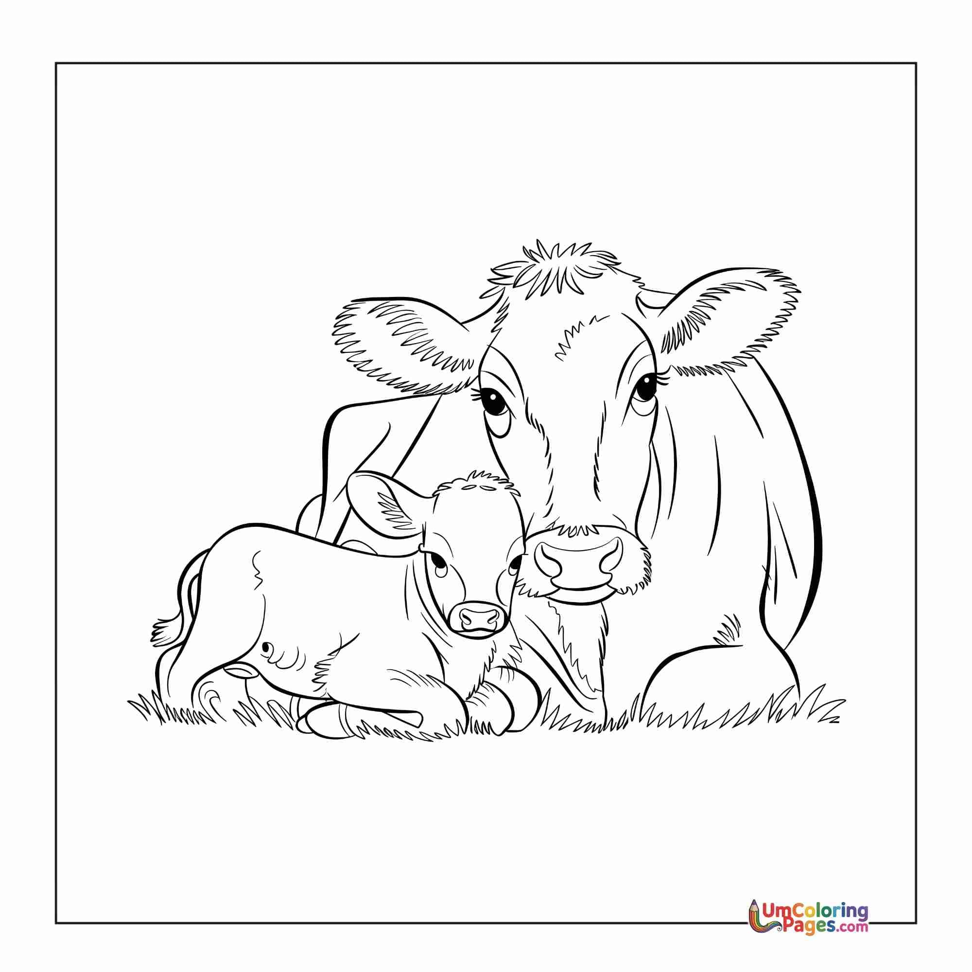 Cow coloring page - free printable