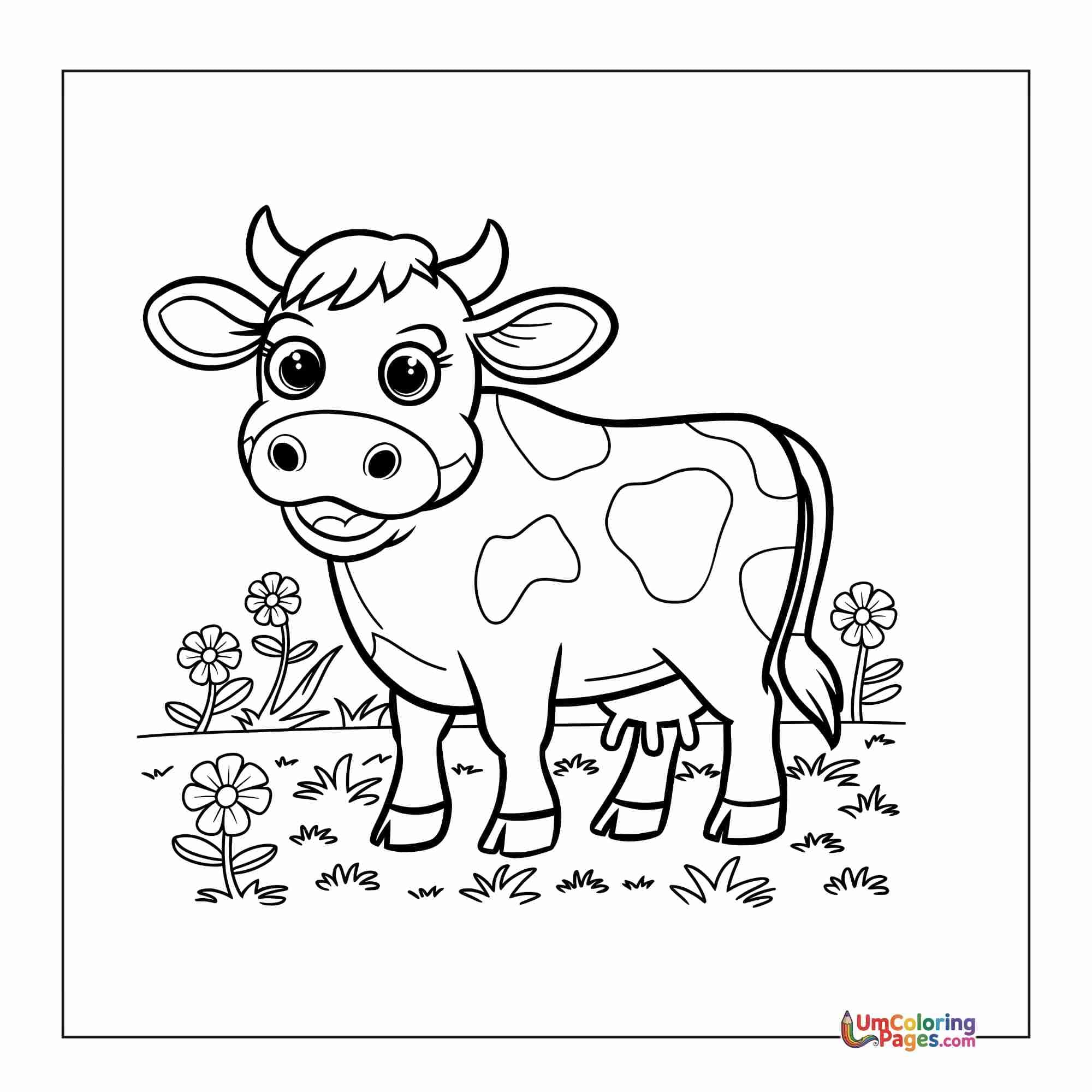 Cow coloring page 10 - free printable PDF