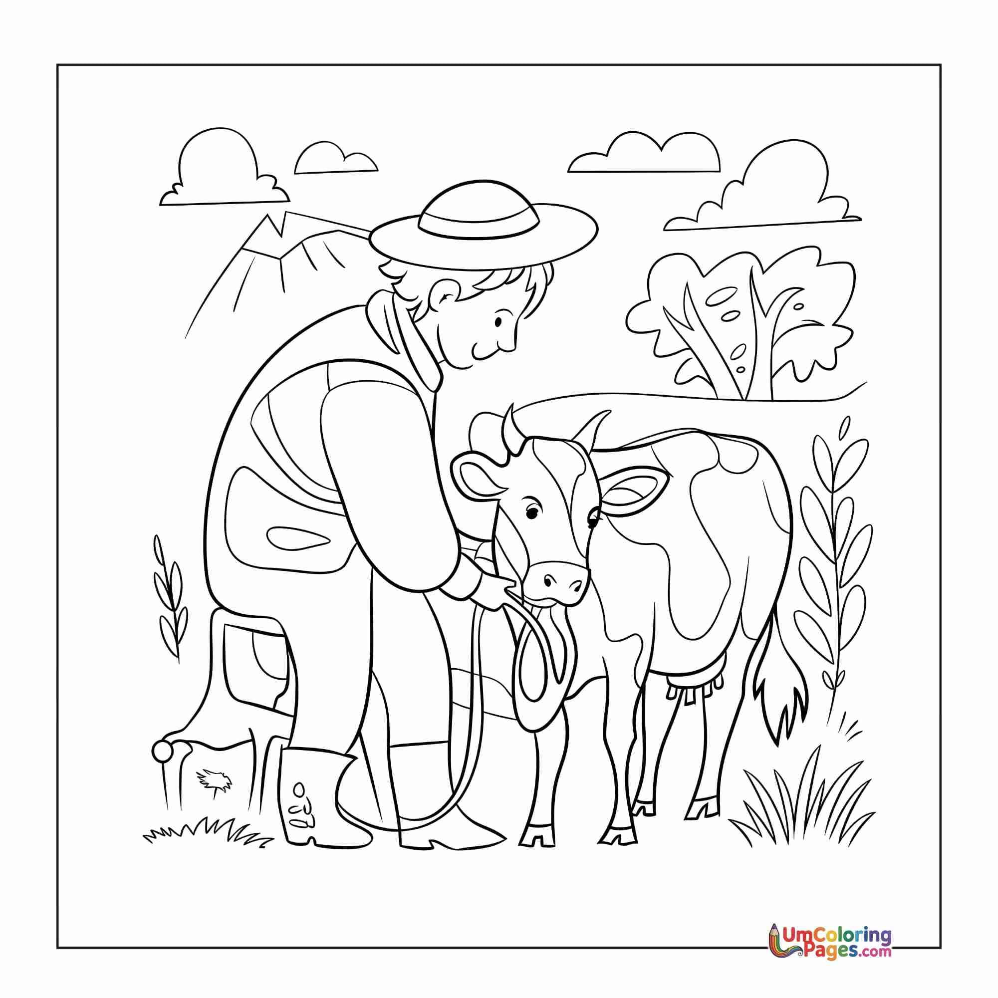 Cow coloring page 11 - free printable PDF