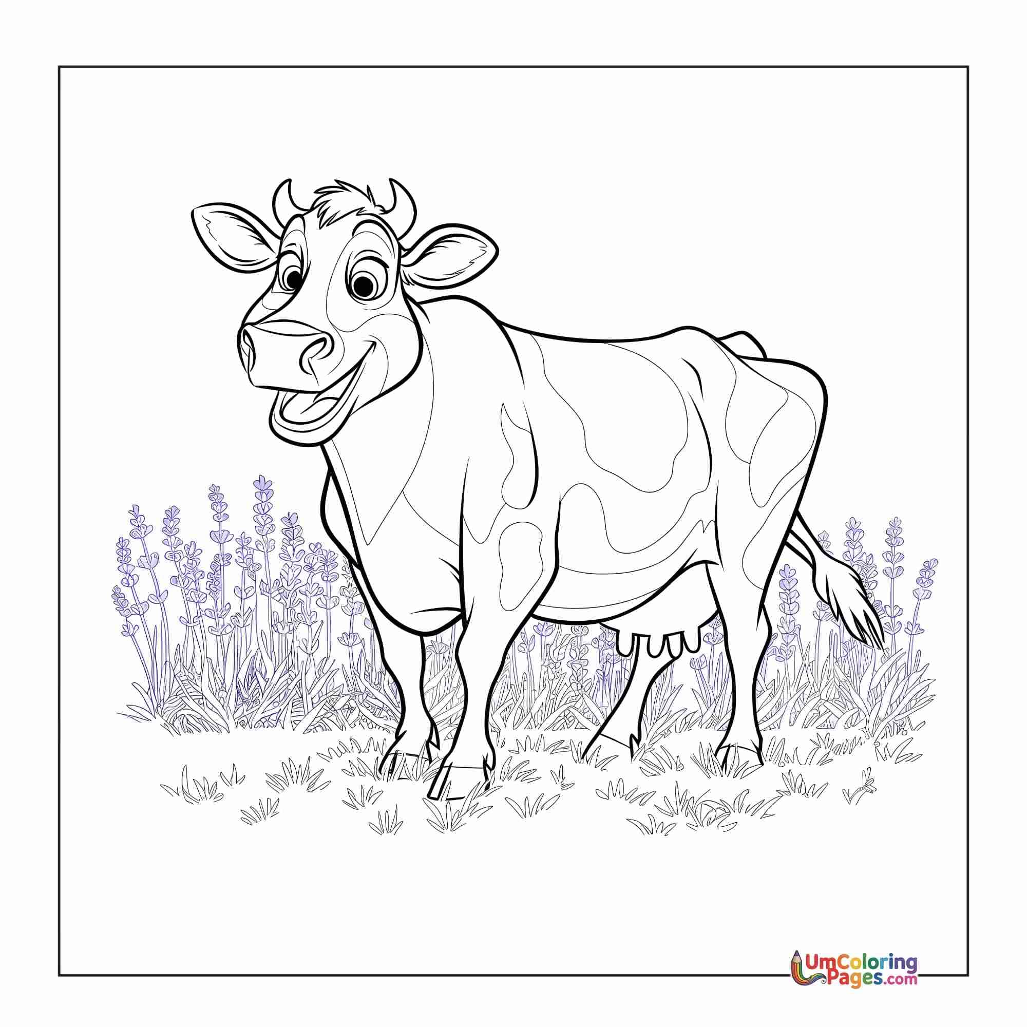 Cow coloring page 12 - free printable PDF
