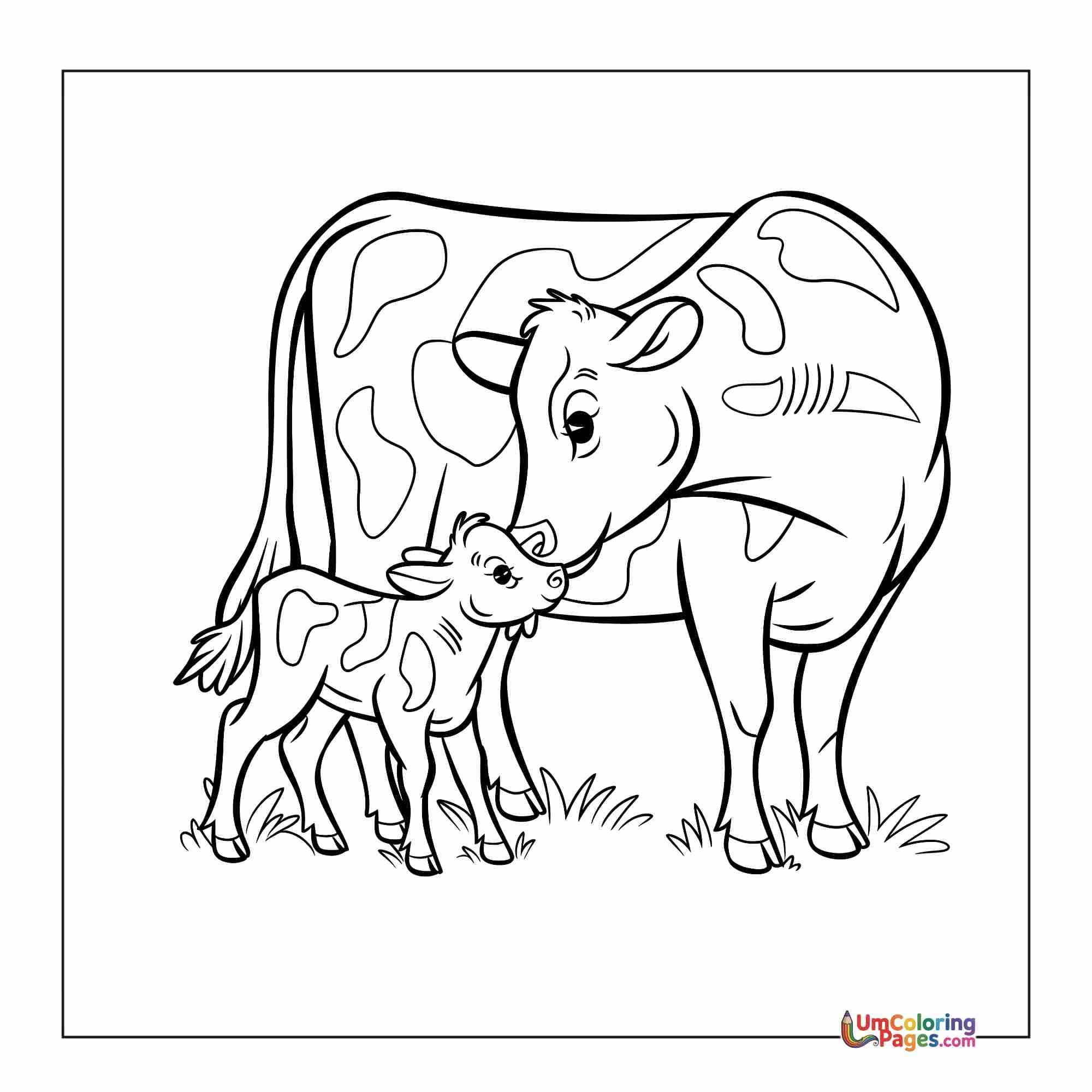 Cow coloring page 2 - free printable PDF