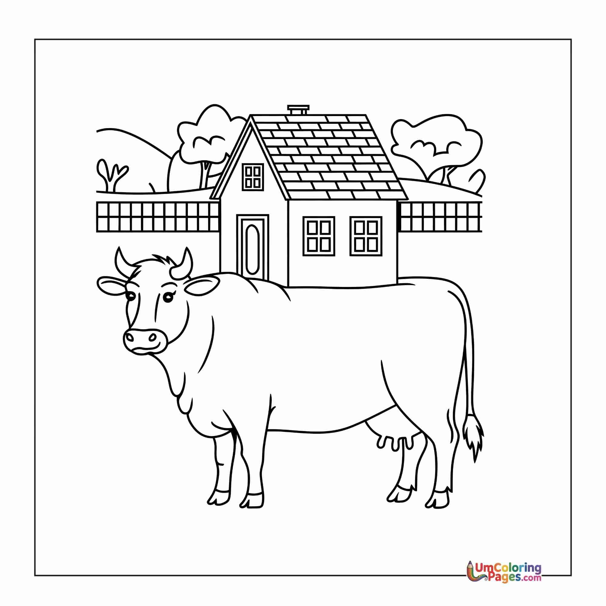 Cow coloring page 4 - free printable PDF