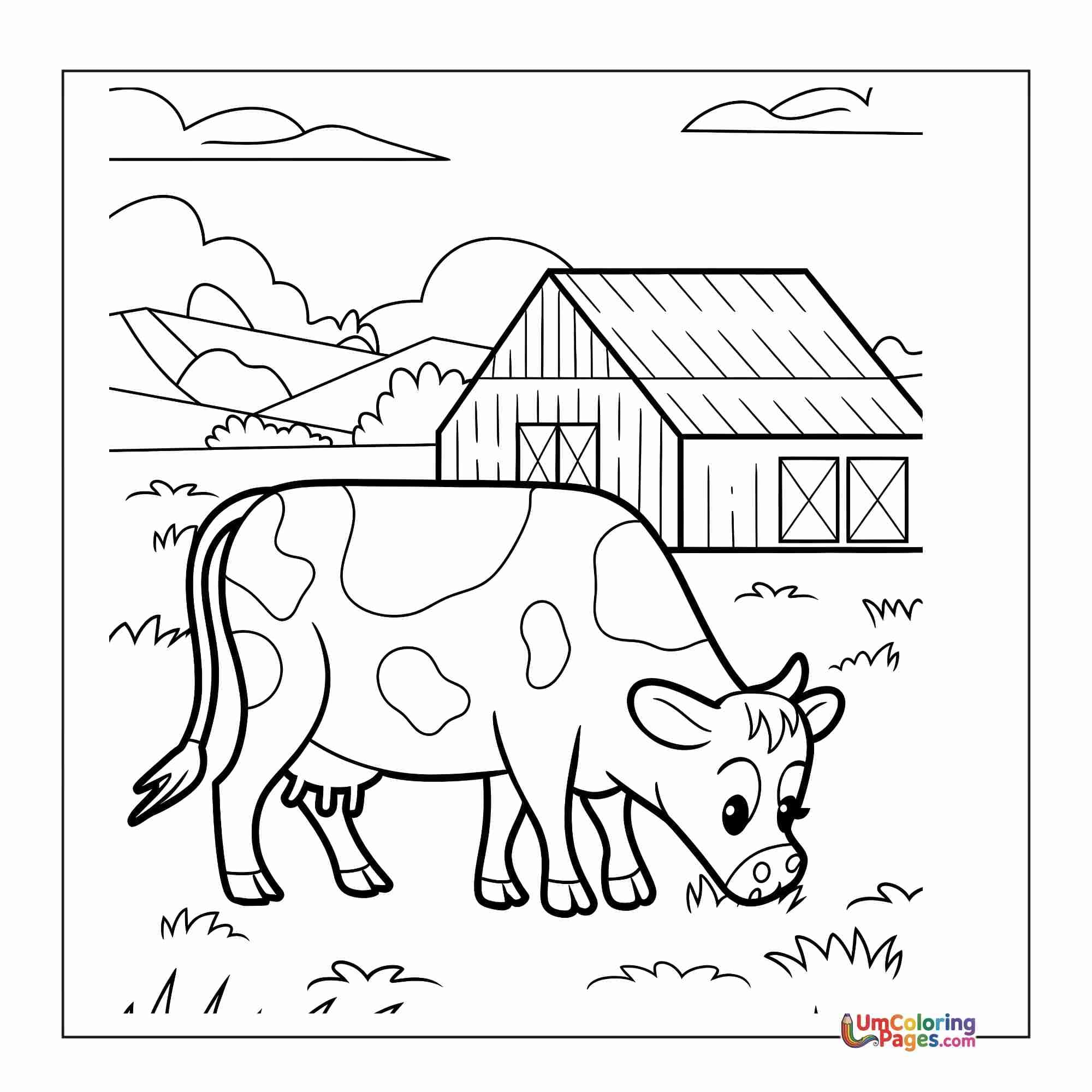 Cow coloring page 5 - free printable PDF