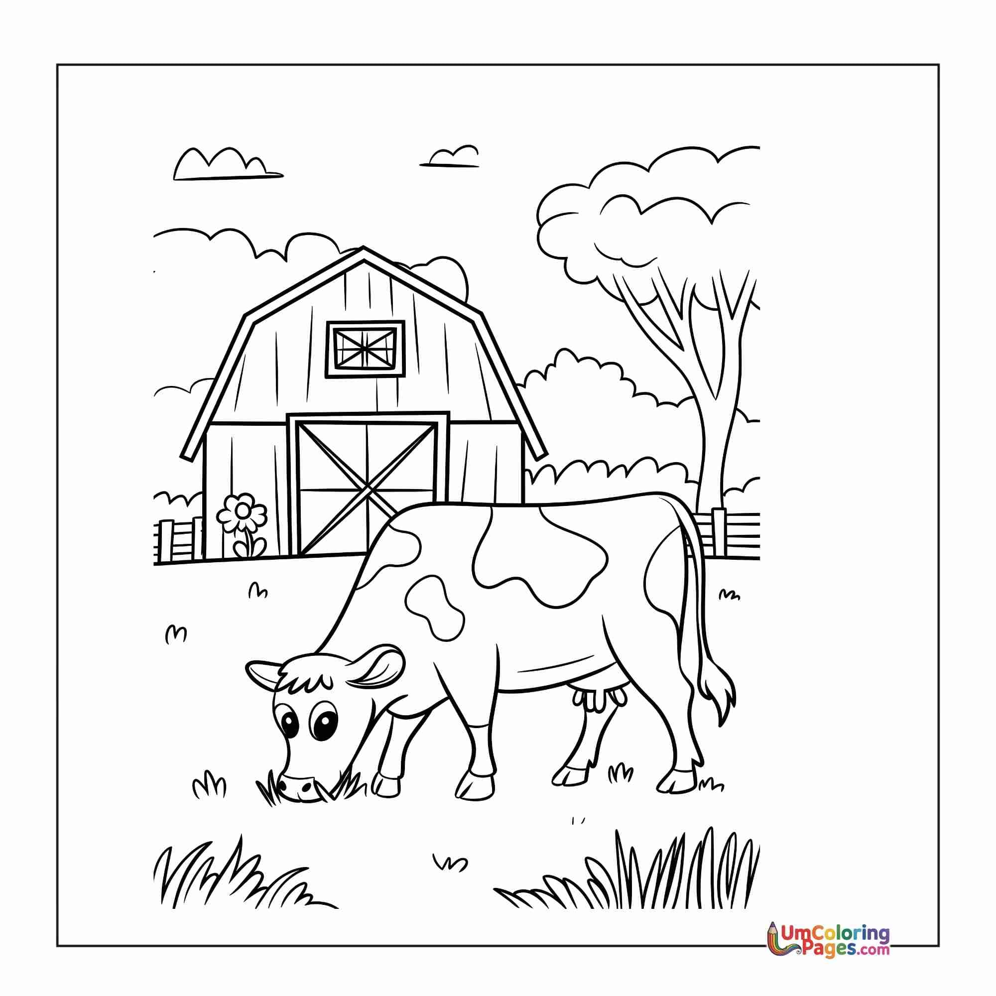 Cow coloring page 6 - free printable PDF