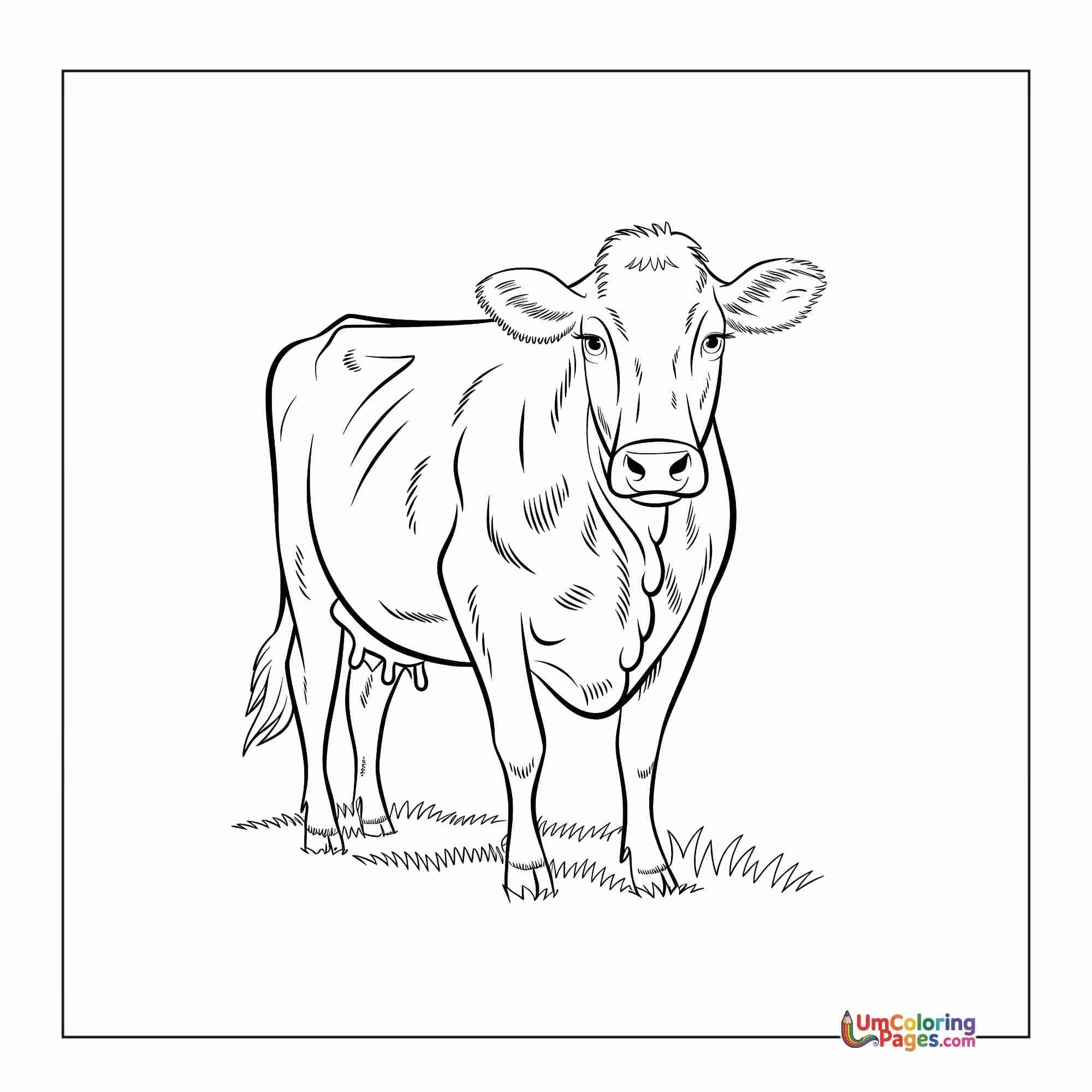 Cow coloring page 7 - free printable PDF