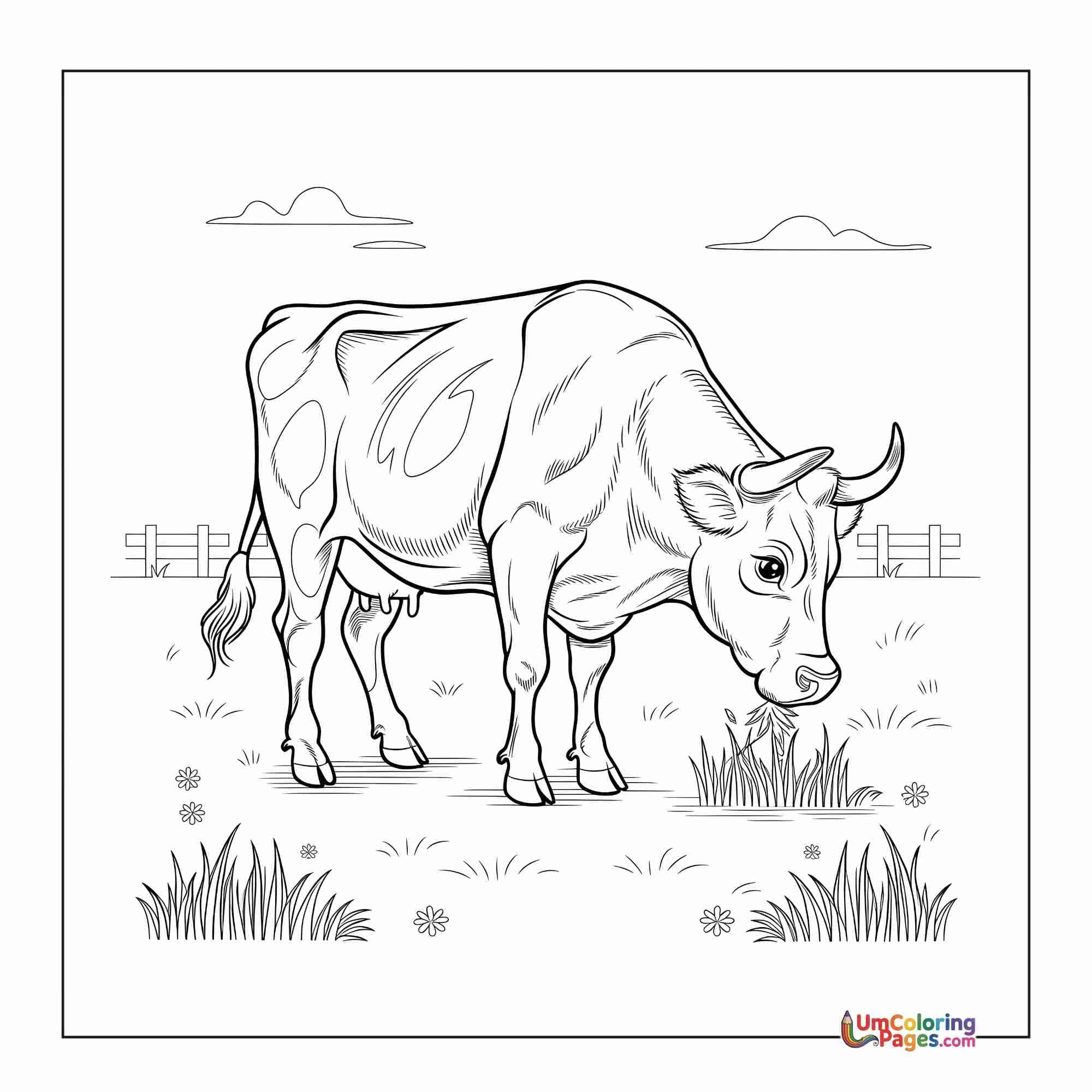 Cow coloring page 8 - free printable PDF