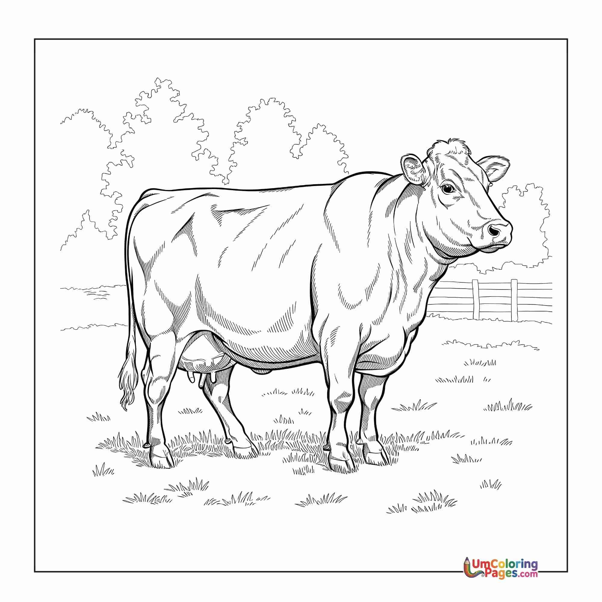 Cow coloring page 9 - free printable PDF