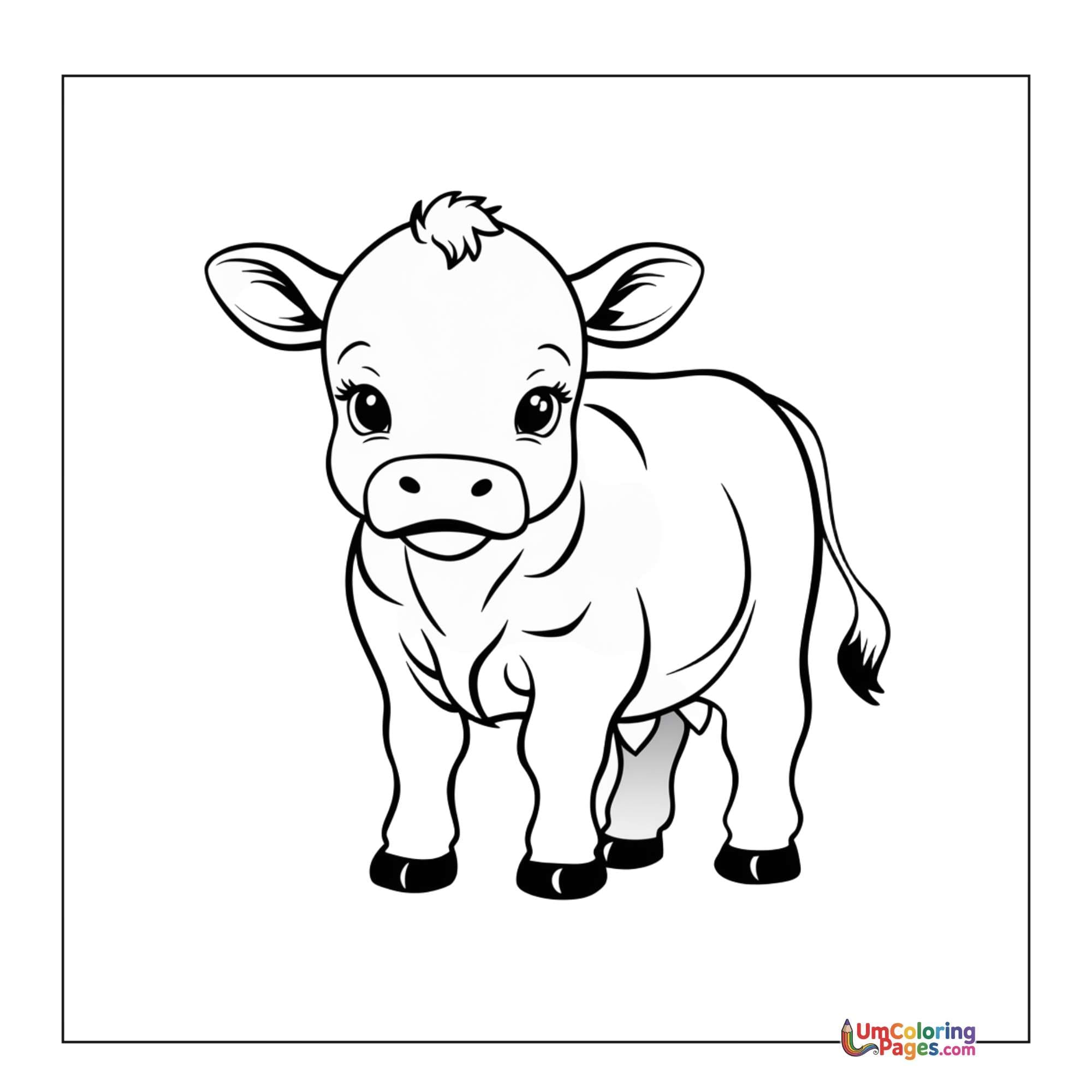 Cow & Calf coloring page 3 - free printable PDF