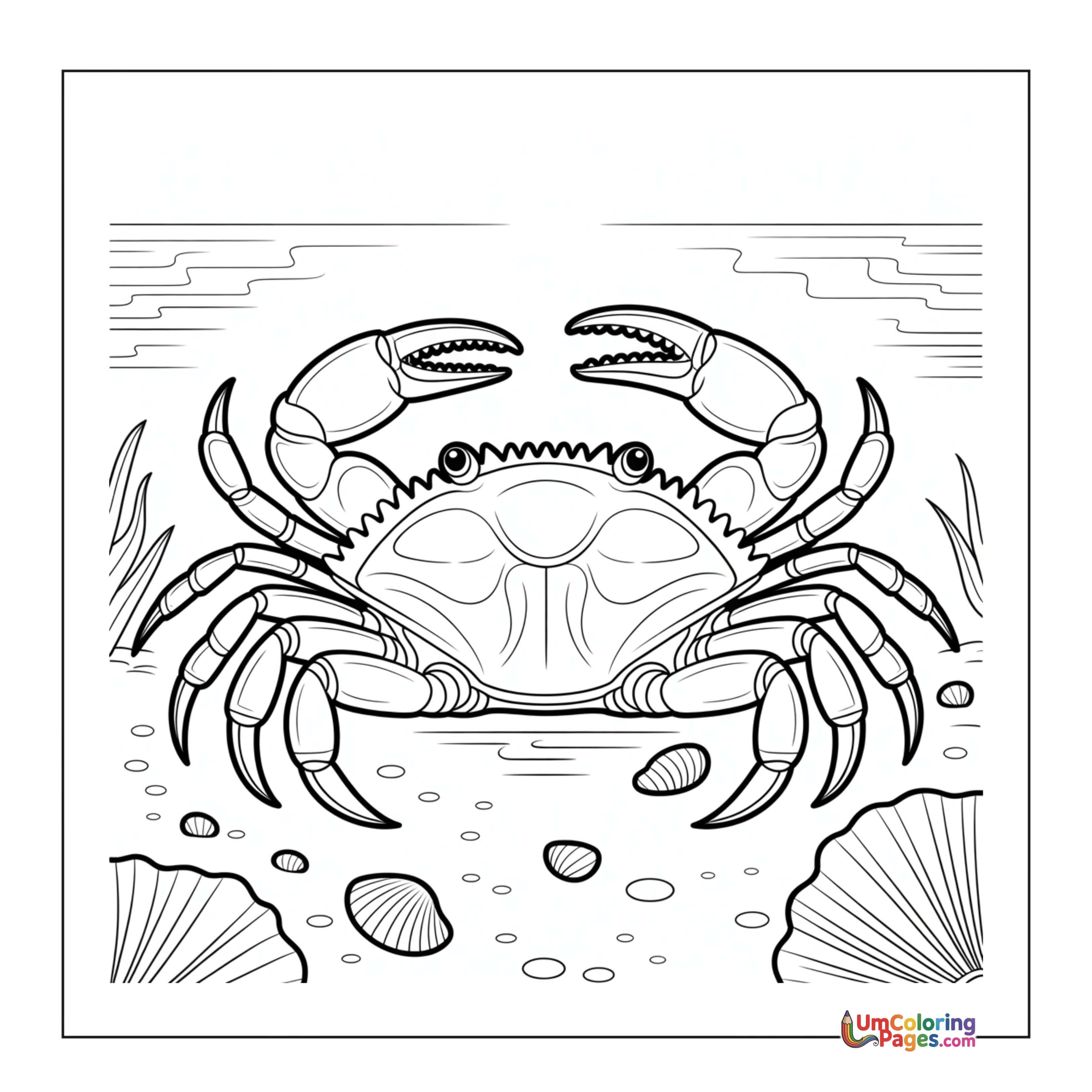 Crab coloring page - free printable