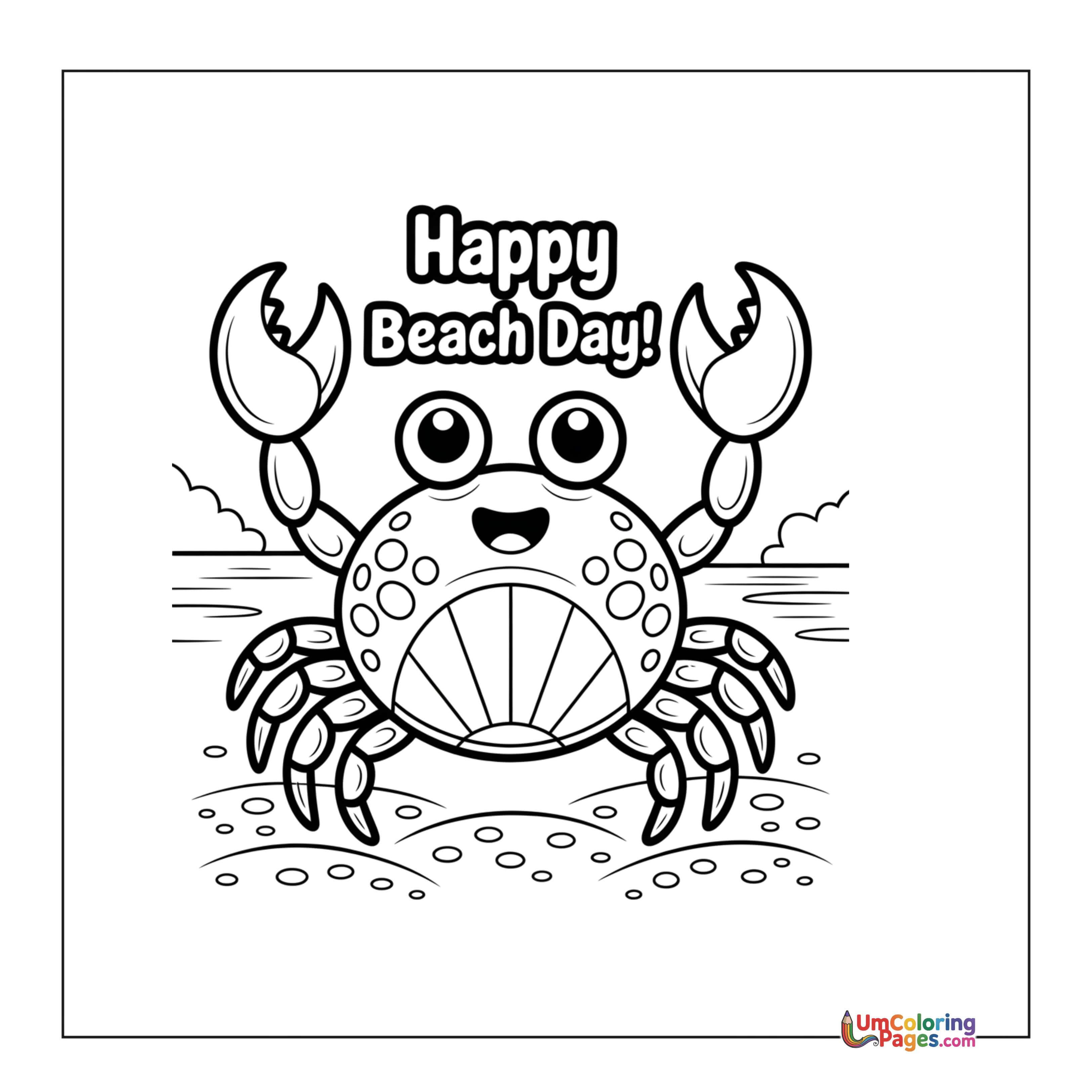 Crab coloring page 2 - free printable PDF
