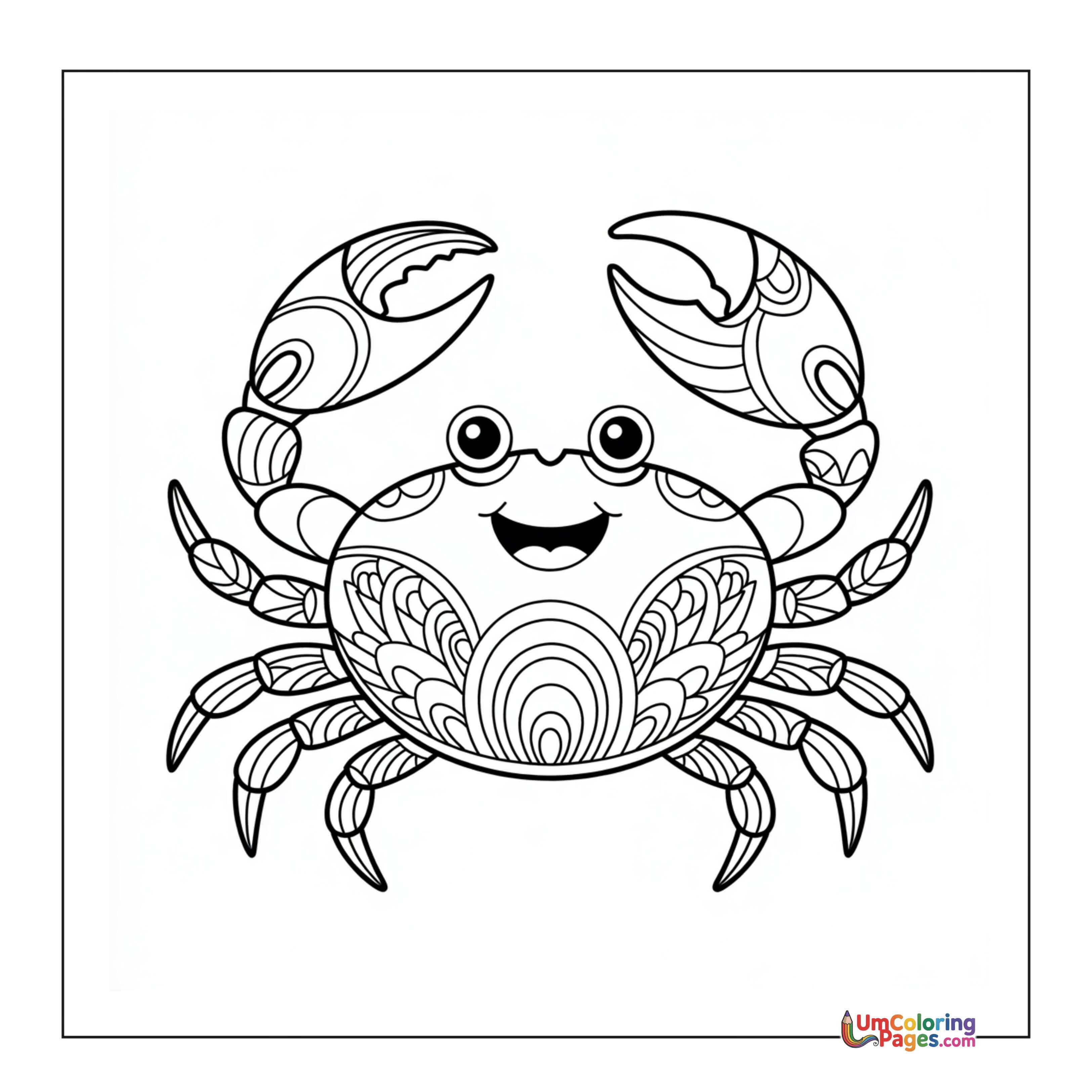 Crab coloring page 3 - free printable PDF