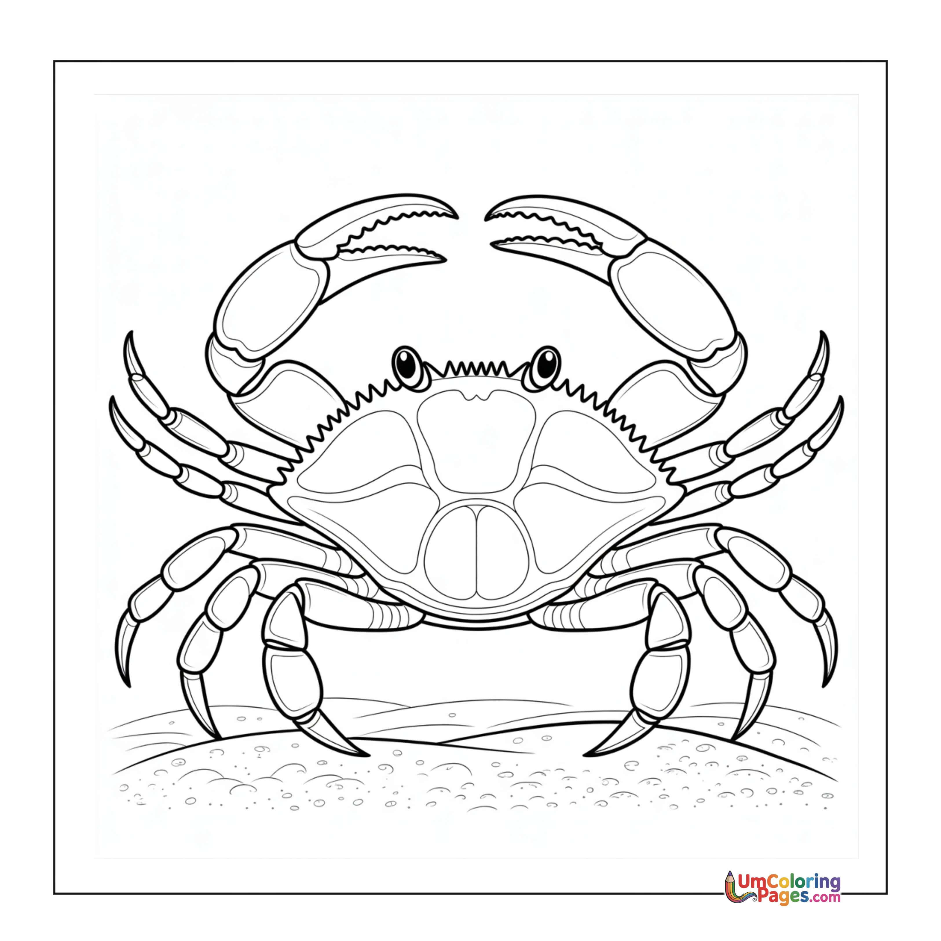Crab coloring page 5 - free printable PDF