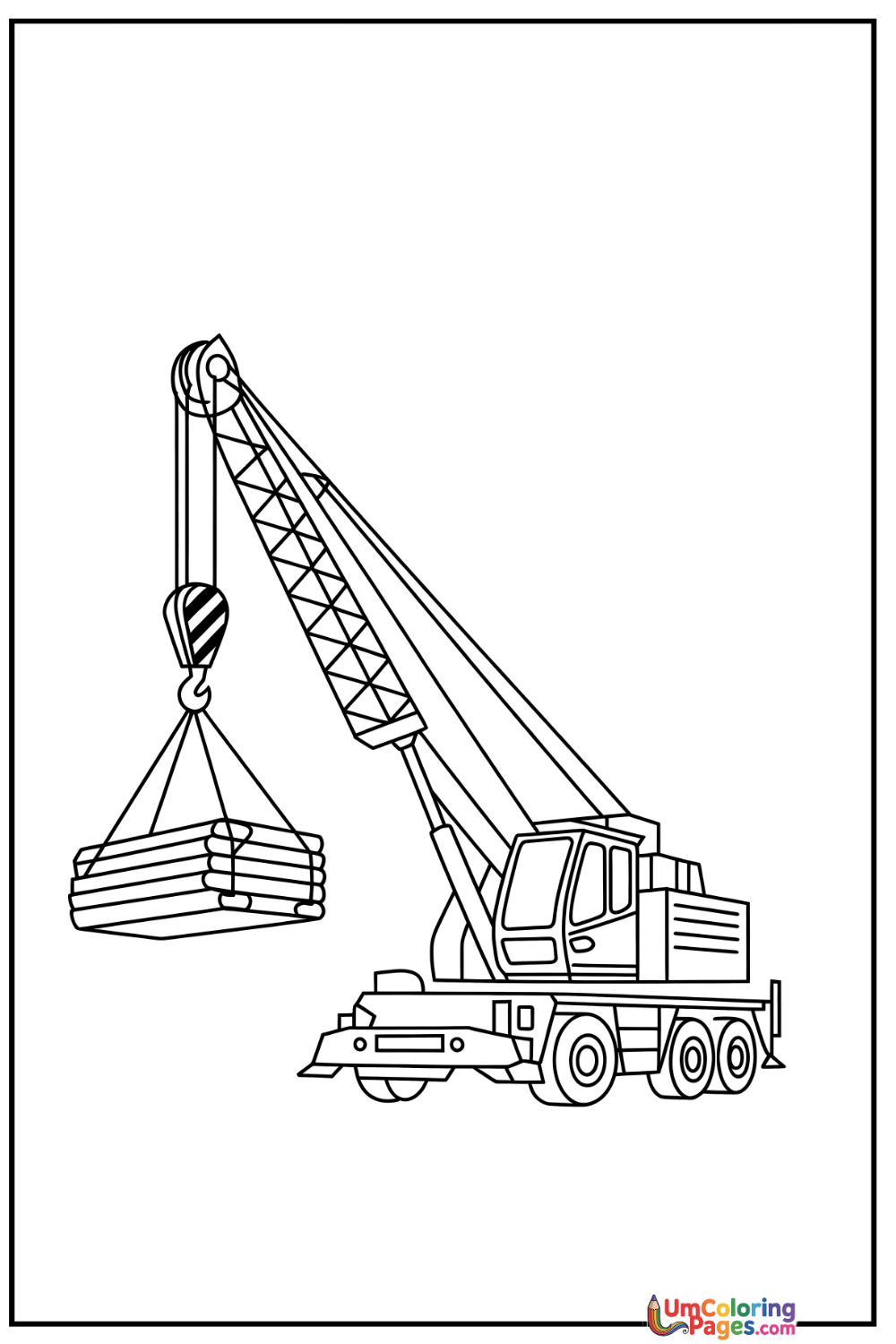 Crane coloring page - free printable