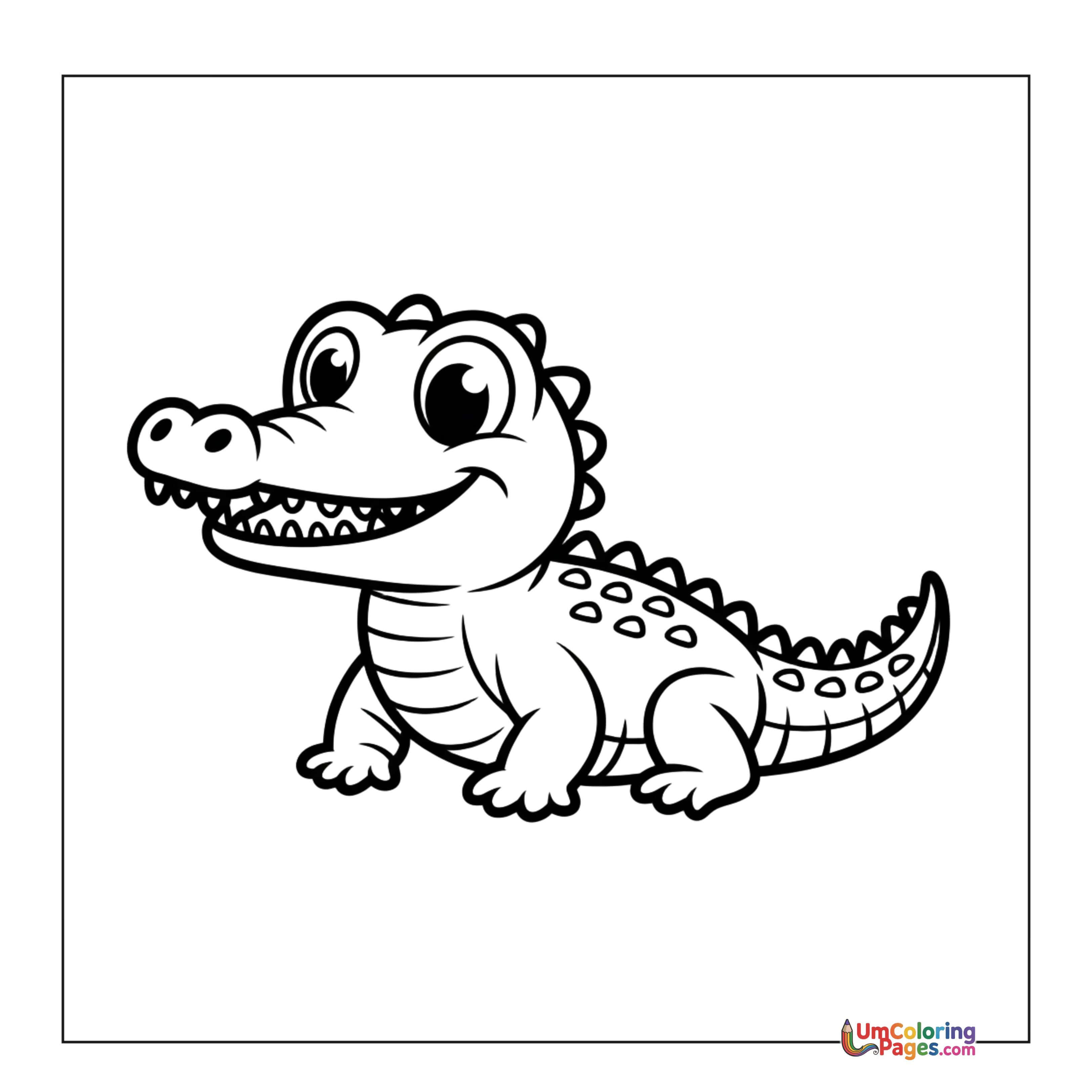 Crocodile coloring page - free printable