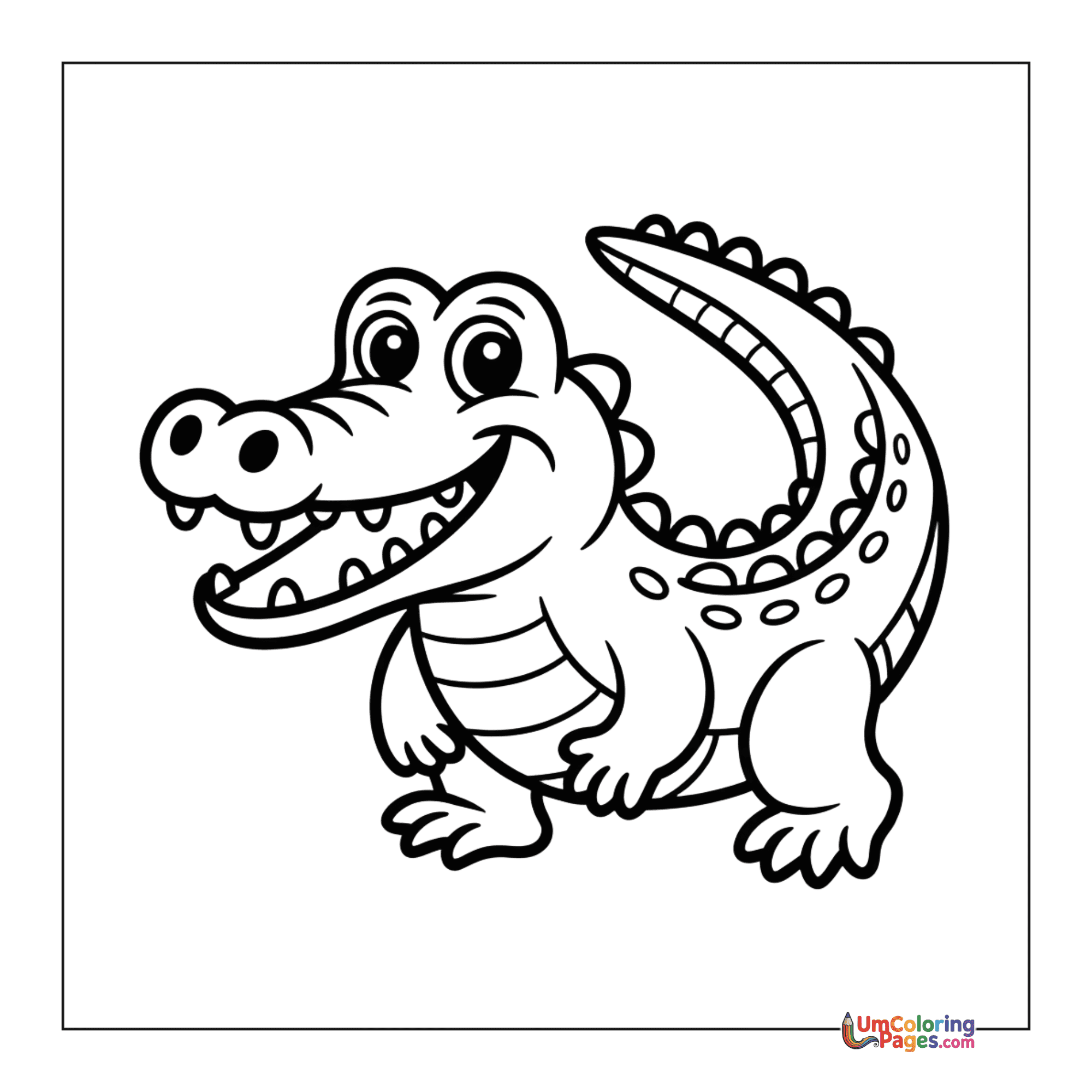 Crocodile coloring page 2 - free printable PDF