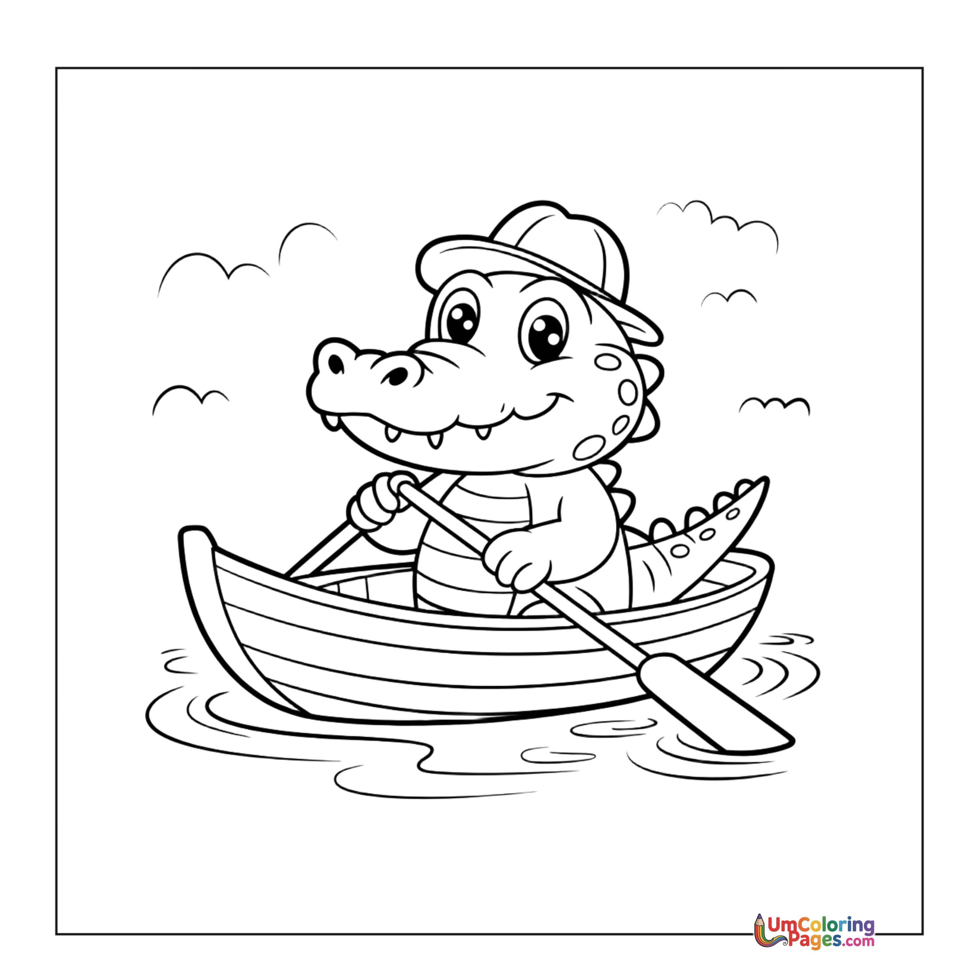 Crocodile coloring page 3 - free printable PDF