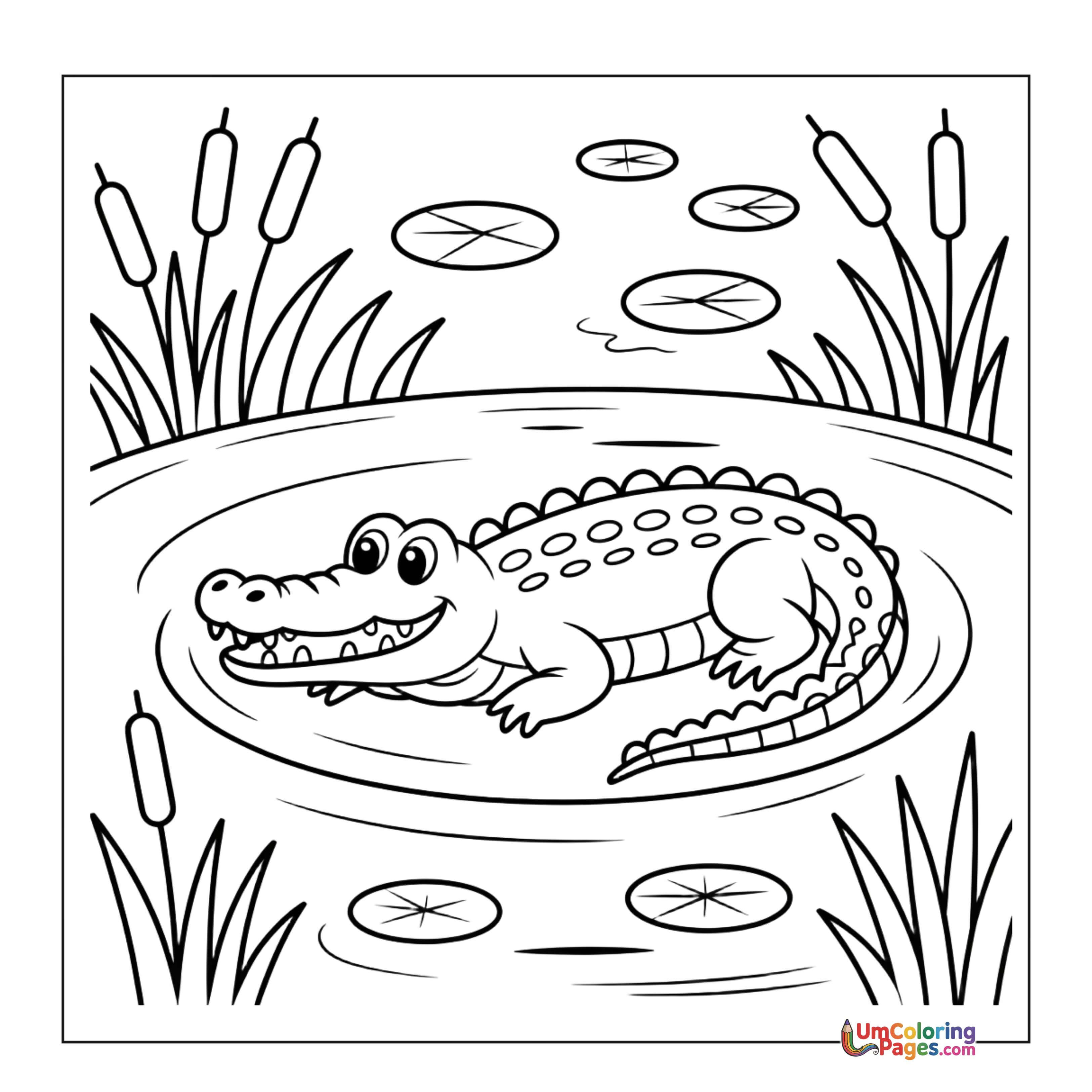 Crocodile coloring page 5 - free printable PDF