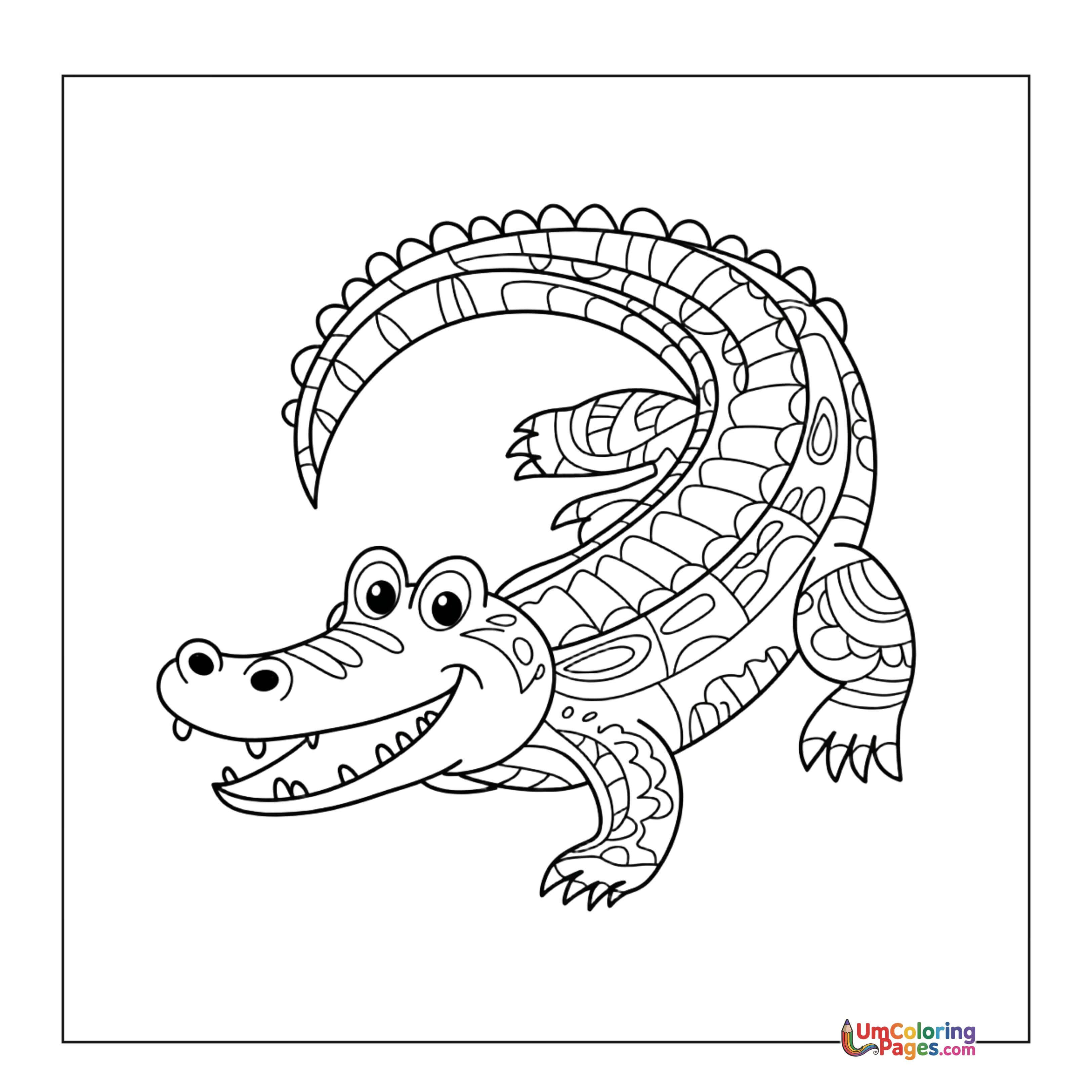 Crocodile coloring page 7 - free printable PDF
