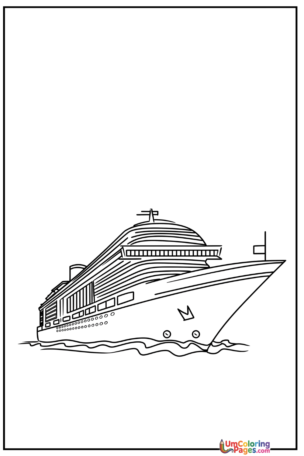 Cruise Ship coloring page - free printable