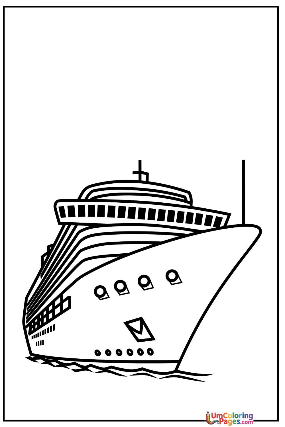Cruise Ship coloring page 3 - free printable PDF