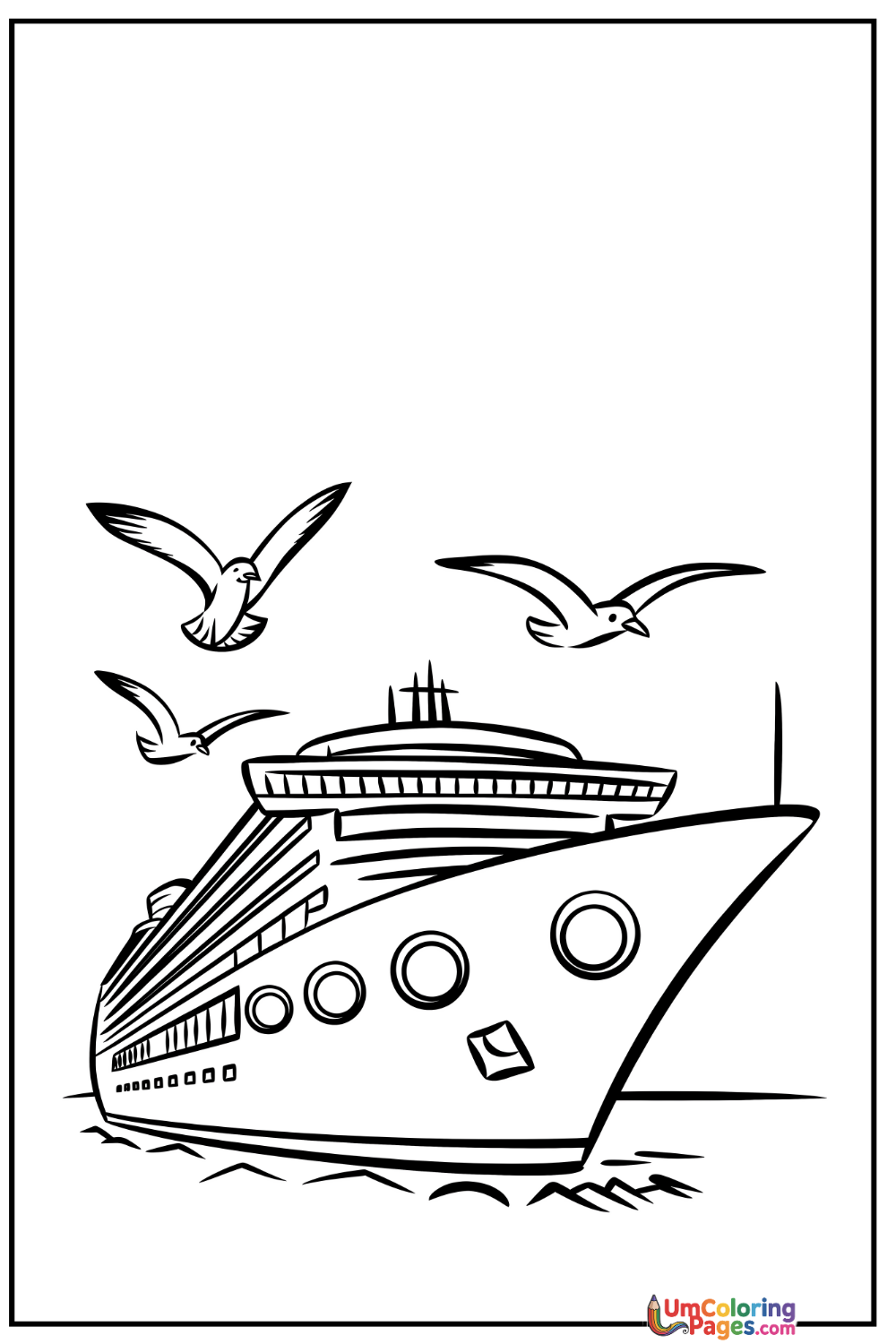 Cruise Ship coloring page 4 - free printable PDF