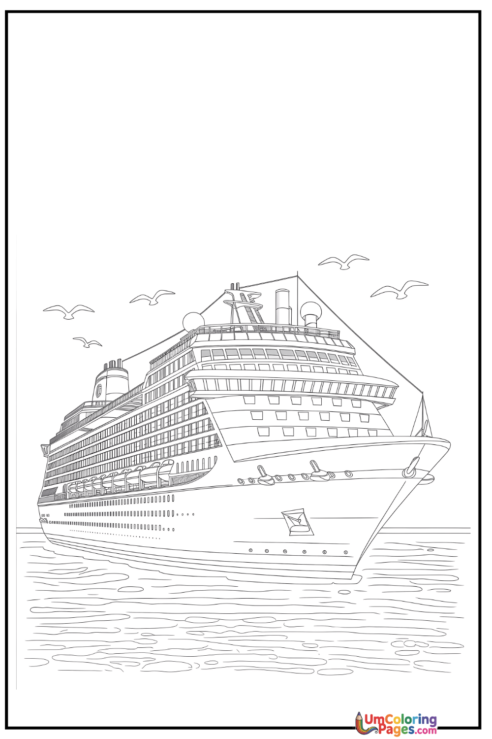 Cruise Ship coloring page 5 - free printable PDF