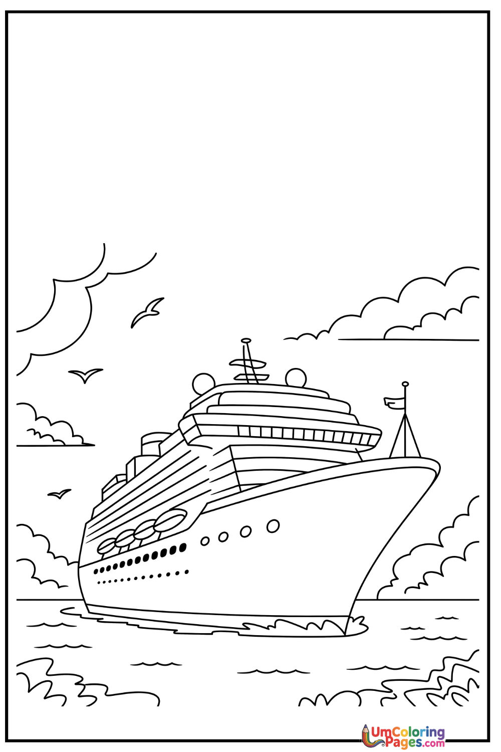 Cruise Ship coloring page 6 - free printable PDF