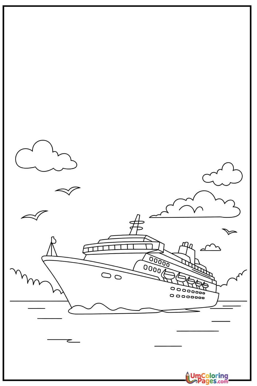 Cruise Ship coloring page 7 - free printable PDF