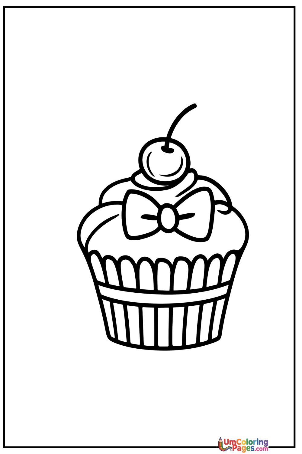 Cupcake coloring page - free printable