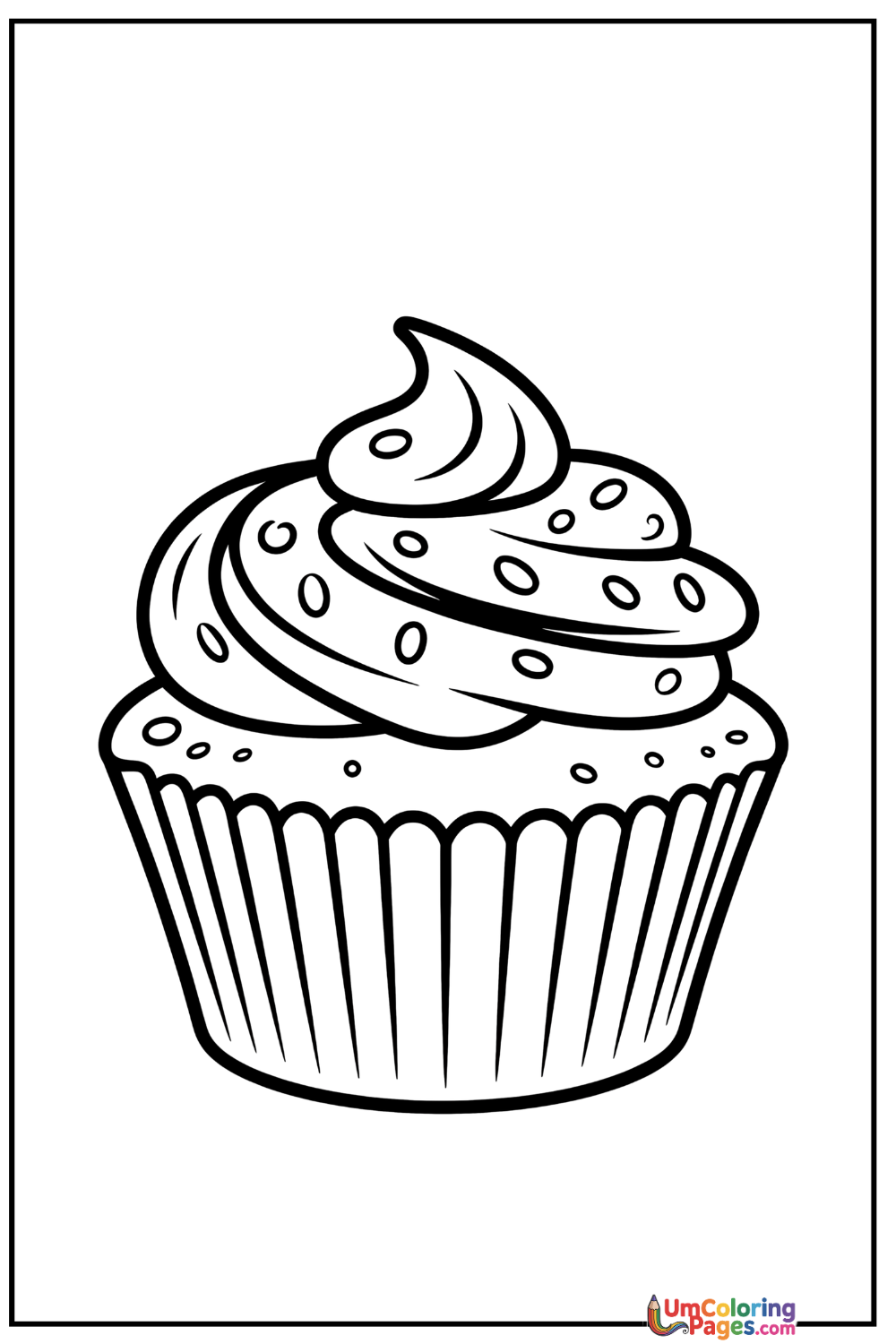 Cupcake coloring page 2 - free printable PDF