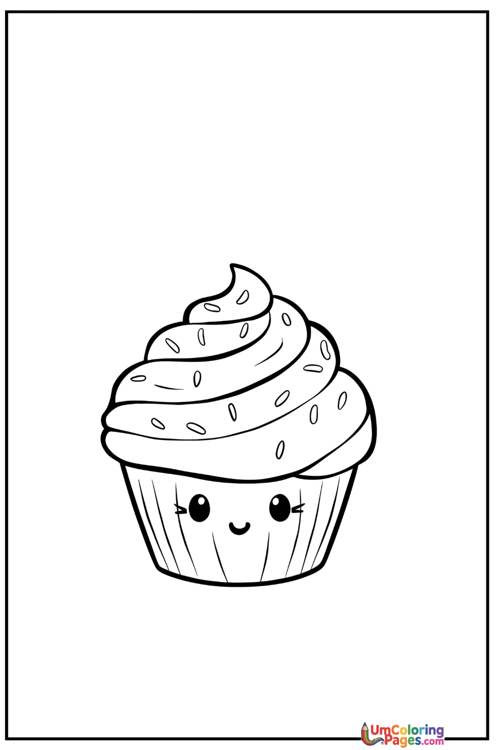Cupcake coloring page 3 - free printable PDF