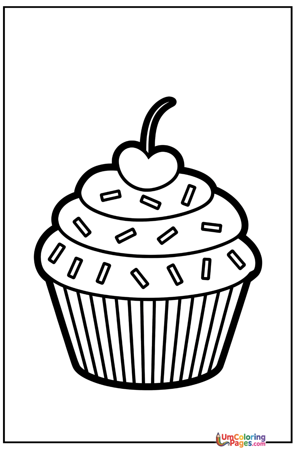 Cupcake coloring page 4 - free printable PDF