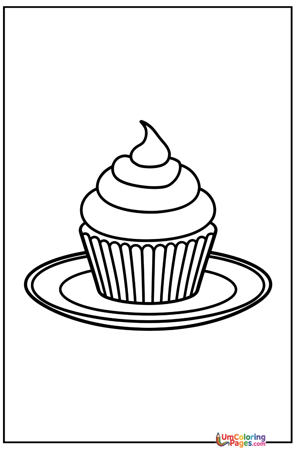 Cupcake coloring page 6 - free printable PDF