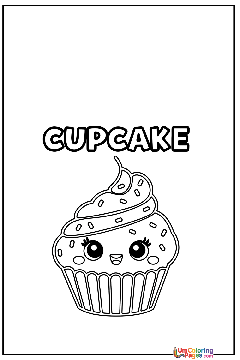 Cupcake coloring page 7 - free printable PDF