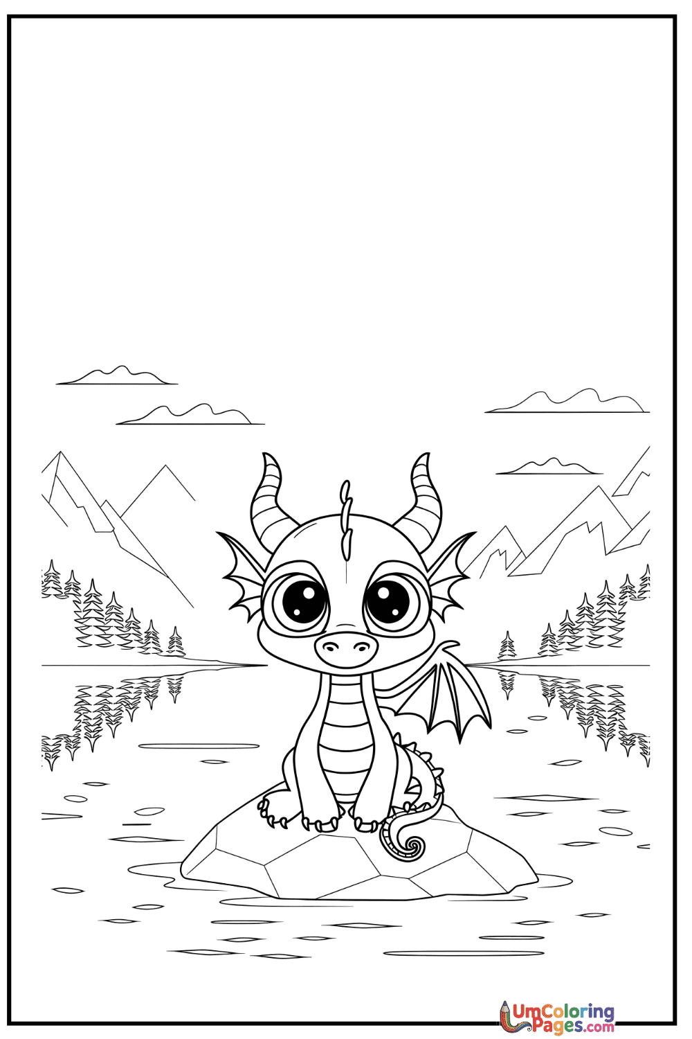 Cute Dragon coloring page 10 - free printable PDF