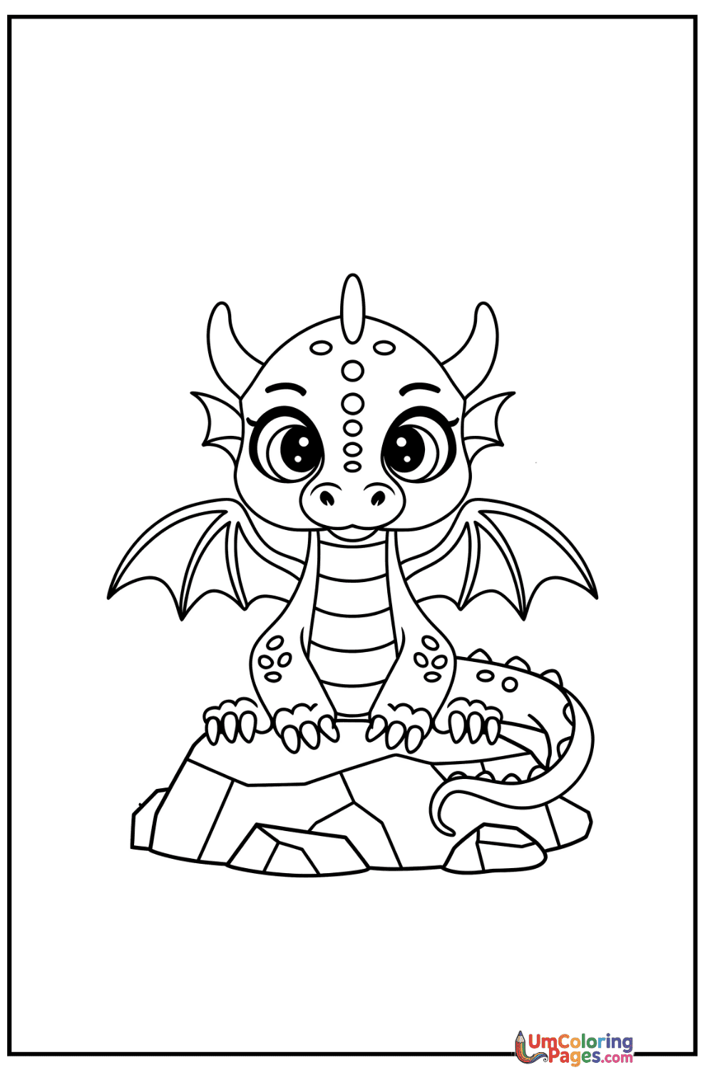 Cute Dragon coloring page 11 - free printable PDF