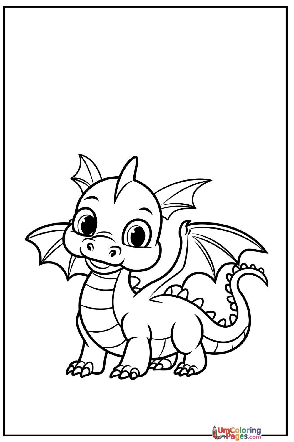 Cute Dragon coloring page 2 - free printable PDF