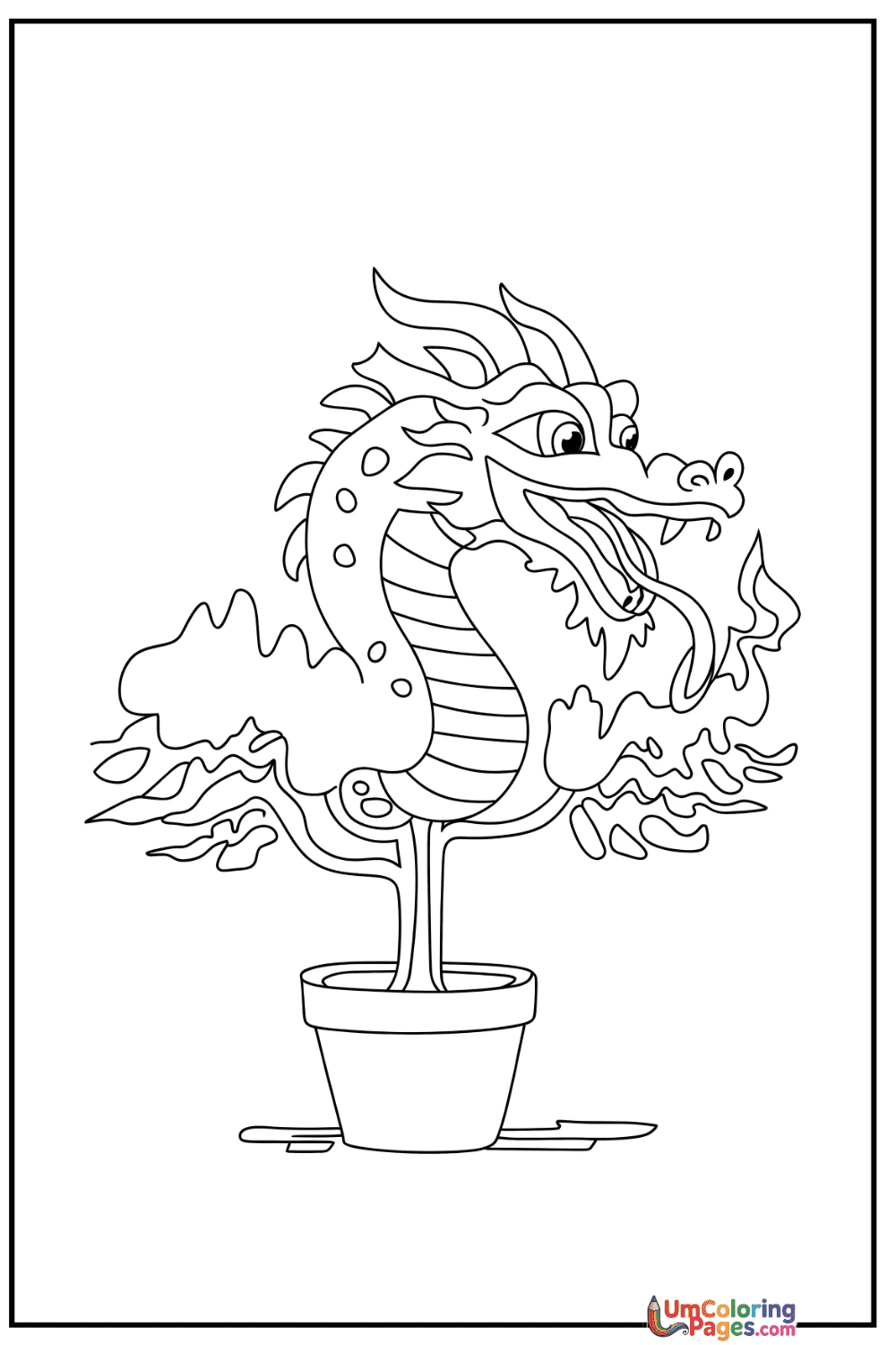 Cute Dragon coloring page 3 - free printable PDF